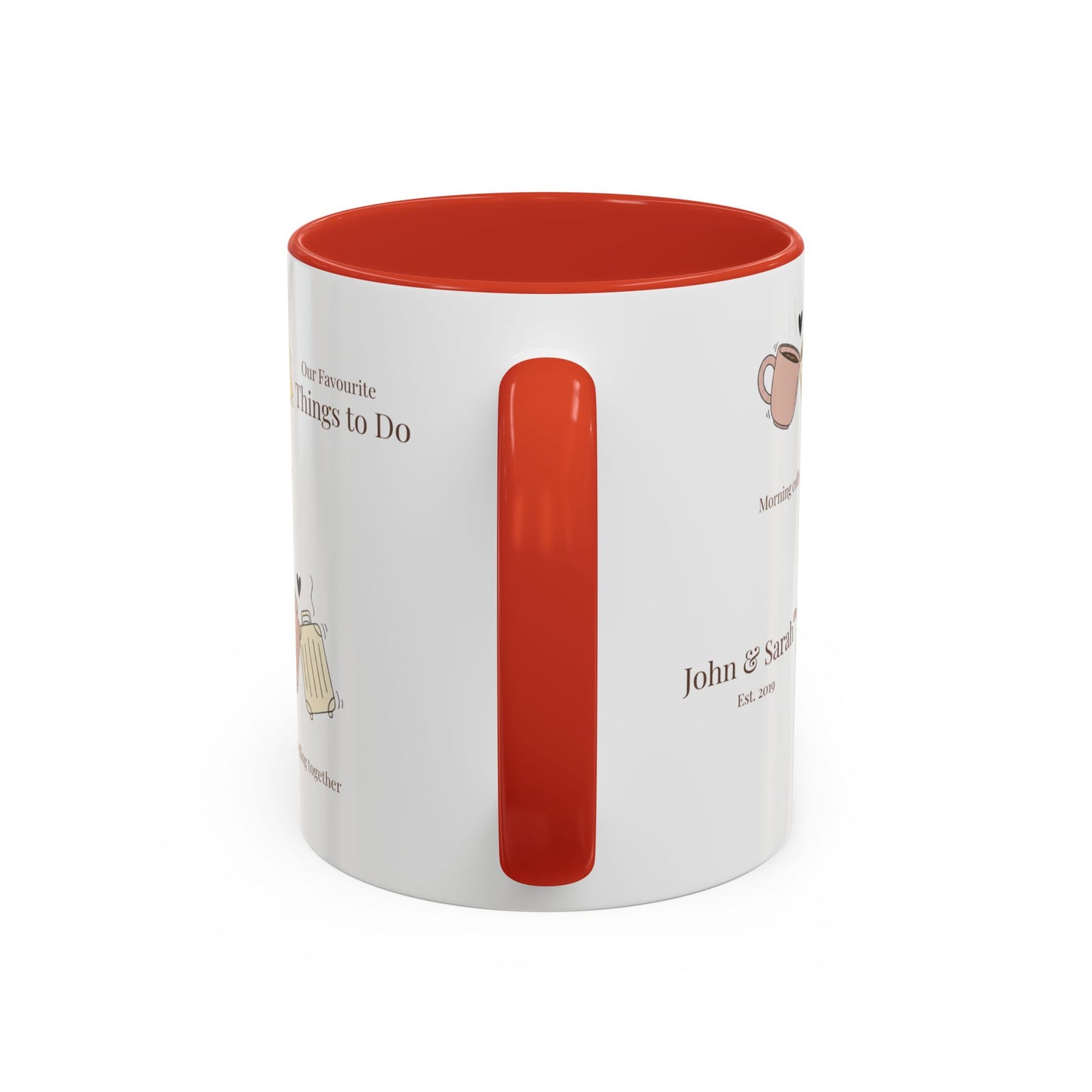 Our Favorite Things to Do Valentine’s Mug – Cozy Couples Illustrated Accent Coffee Mug - 14702