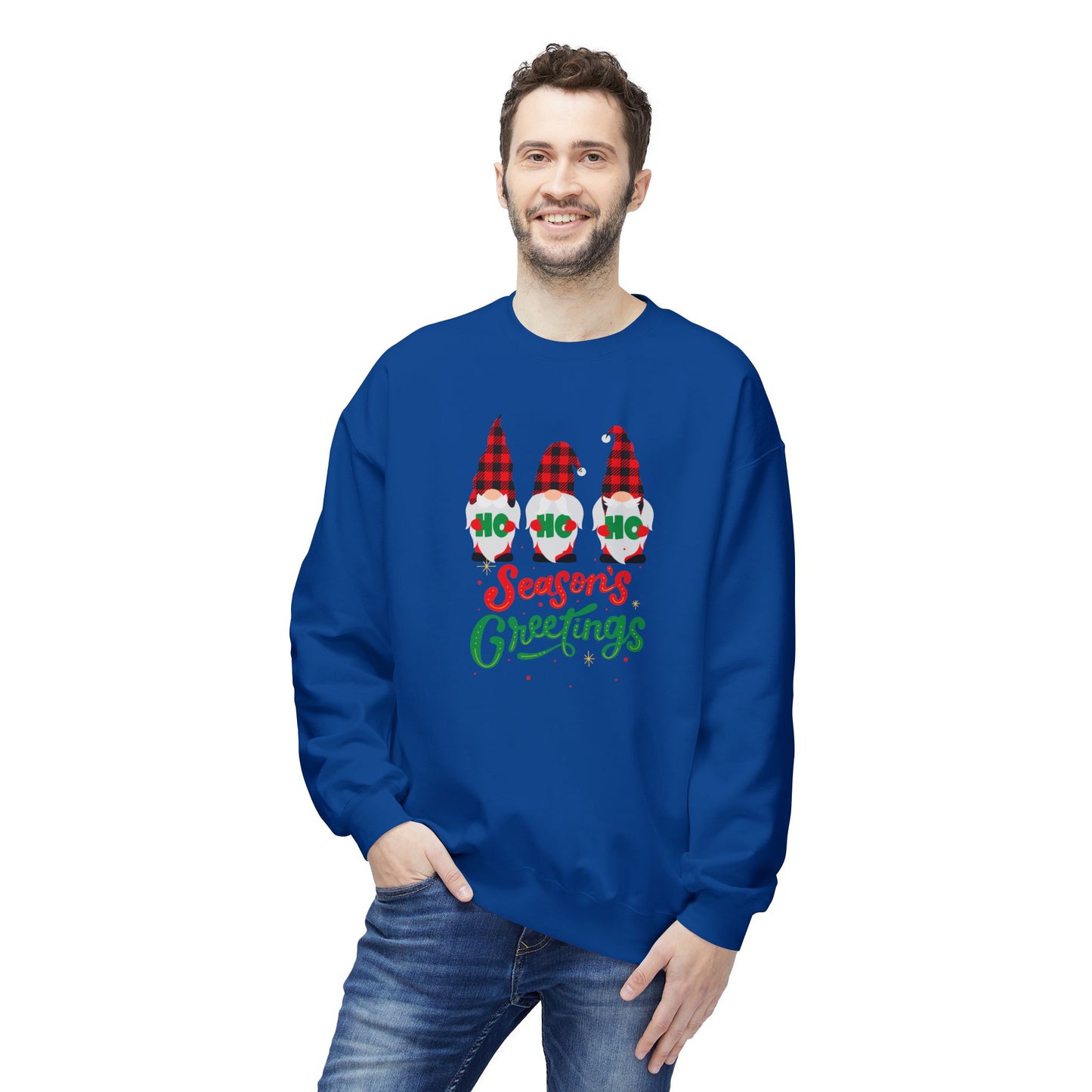 Ho Ho Ho, Season's Greetings - Unisex Midweight Softstyle Fleece Crewneck Sweatshirt - 10510