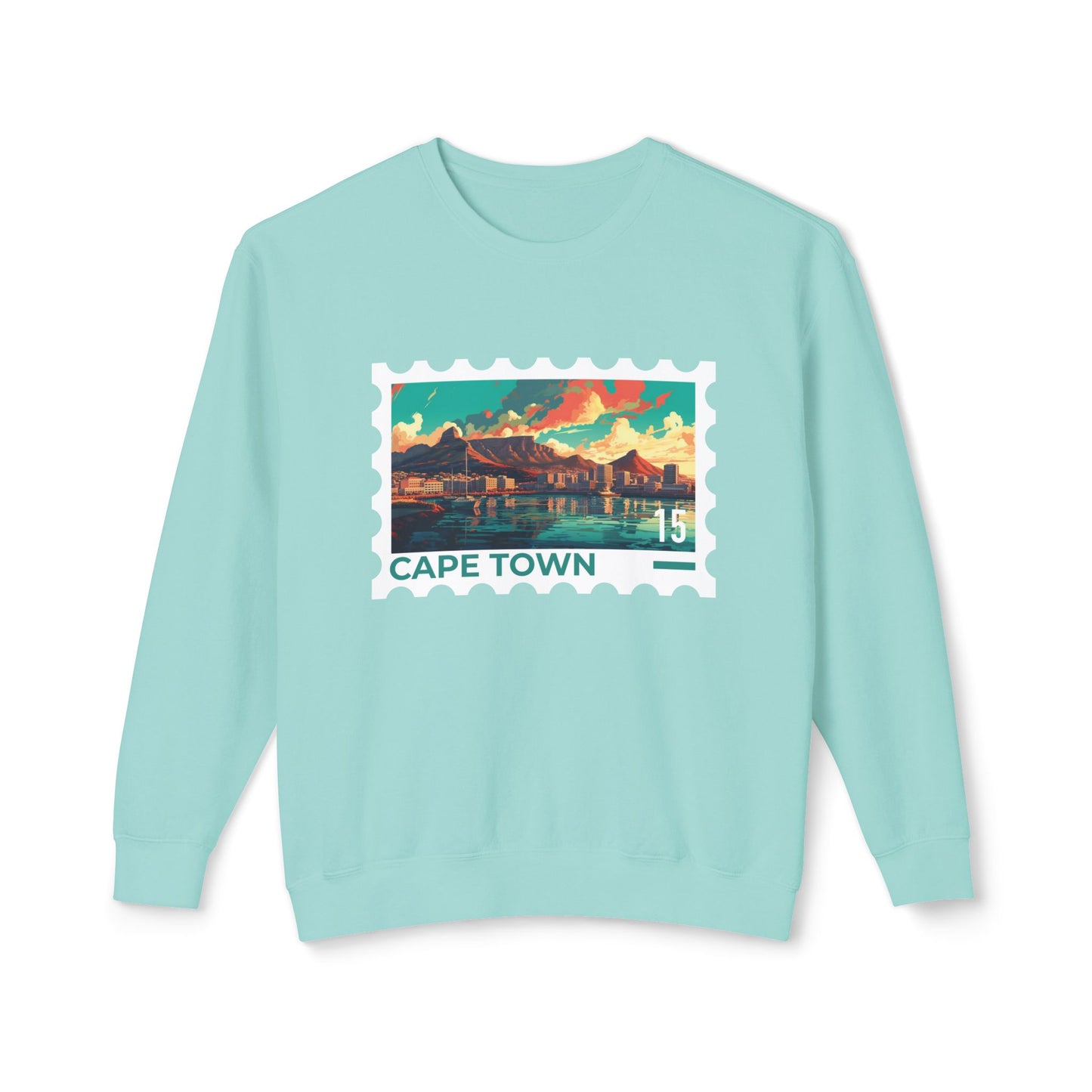 Cape Town Unisex Lightweight Crewneck Sweatshirt - Artistic Scenic Design - 12127