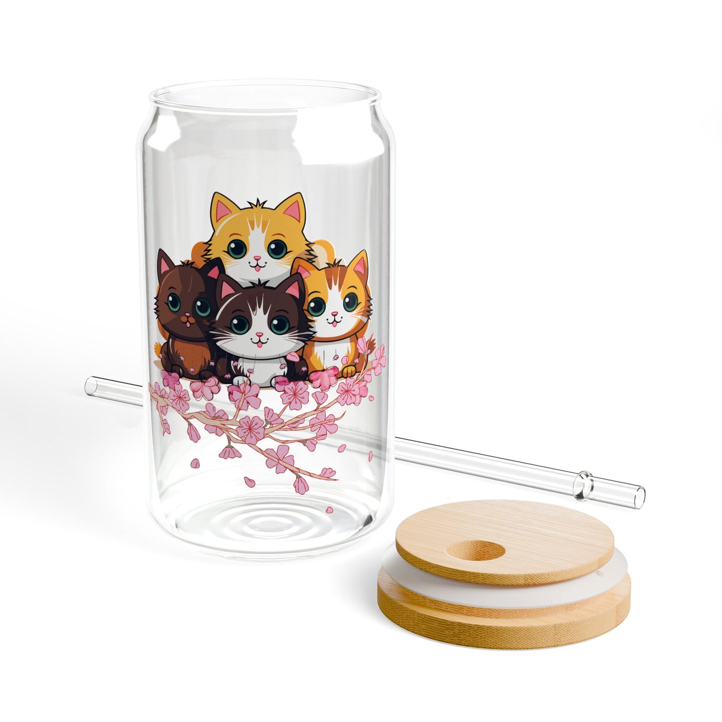 Kittens: Little Bundles of Joy,  Customizable - Sipper Glass, 16oz