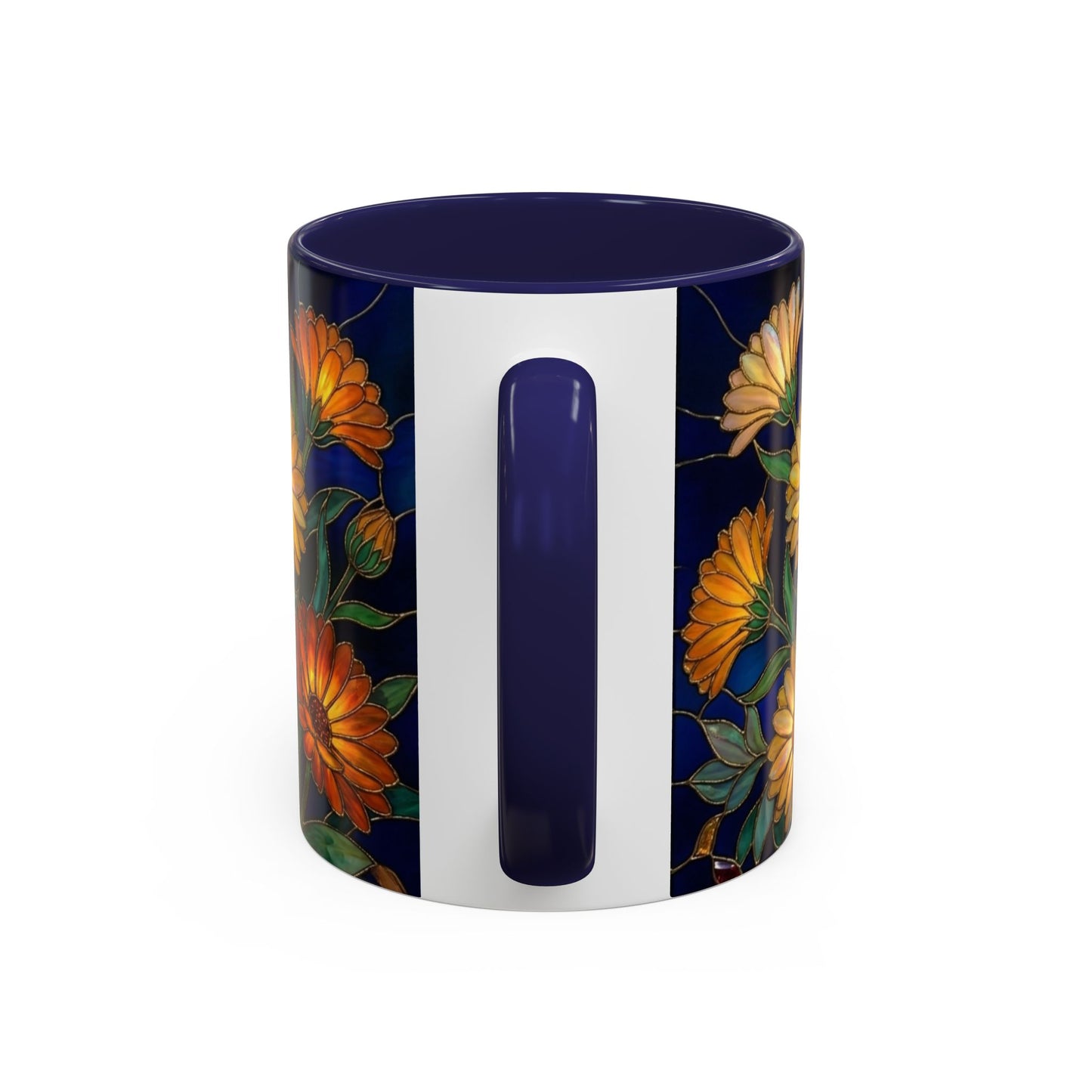 Calendula Accent Coffee Mug — Stained Glass Design (11/15oz) - 14549
