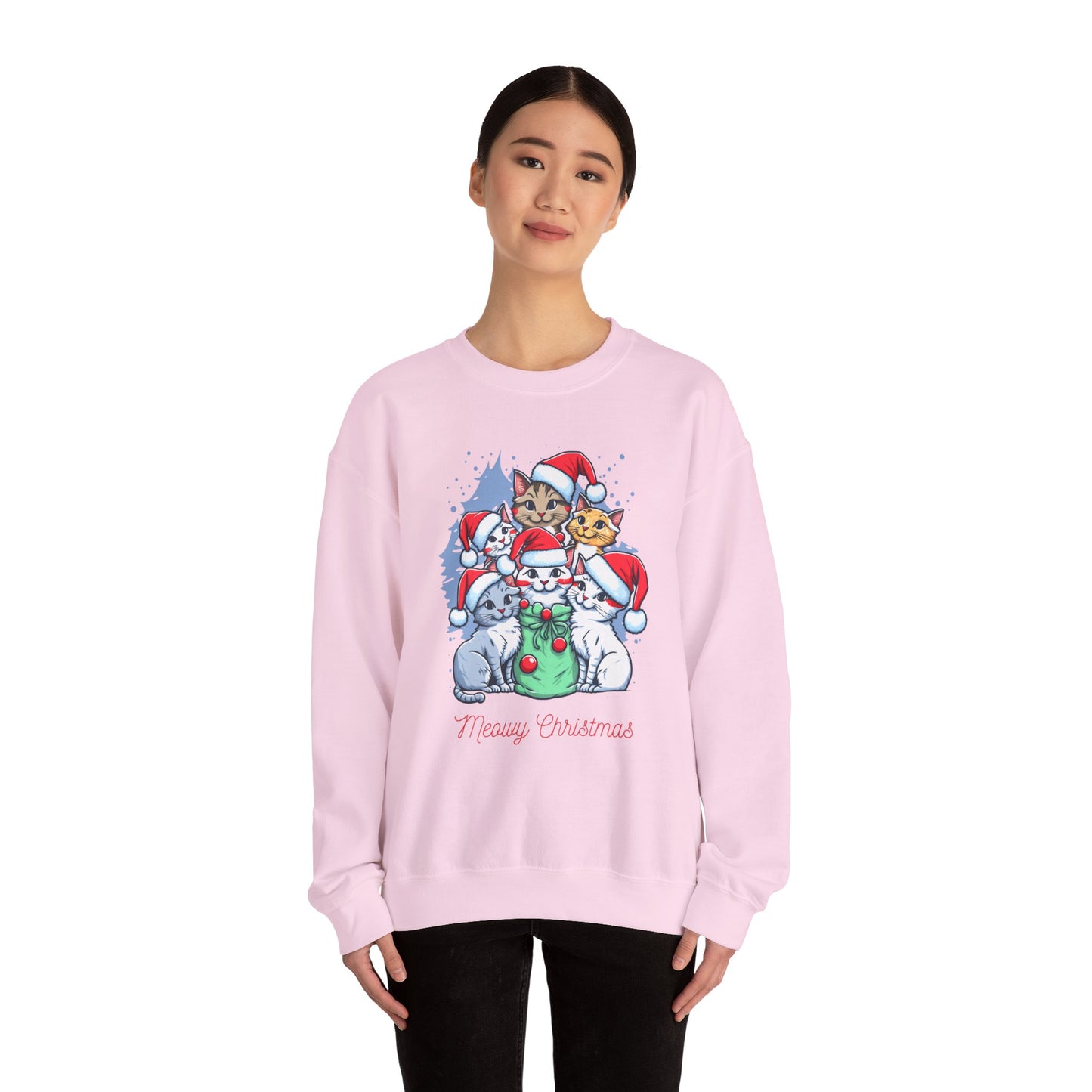 Merry Christmas, Cats - Unisex Heavy Blend™ Crewneck Sweatshirt