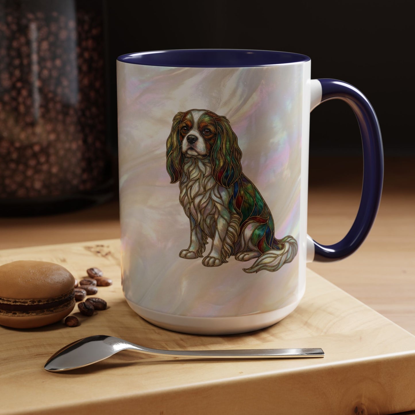 Cavalier King Charles Accent Coffee Mug -Stained Glass Style (11/15oz) - 14624