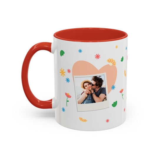 Couple, Photos, Customizable - Accent Coffee Mug (11, 15oz) - 10999