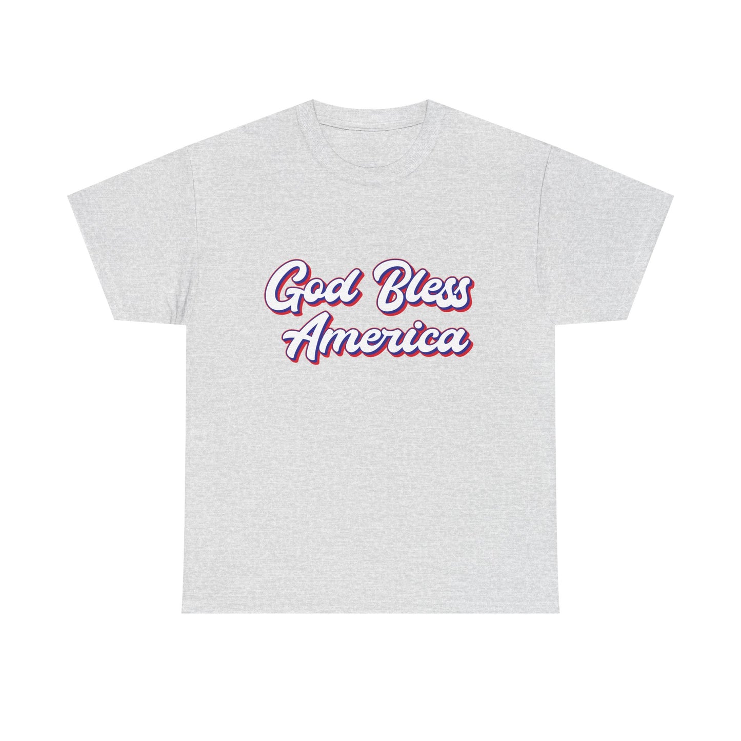 God Bless America Unisex Heavy Cotton Tee | Patriotic Shirt, American Pride Apparel, 4th of July Outfit, Gift for Veterans, Summer - 13655
