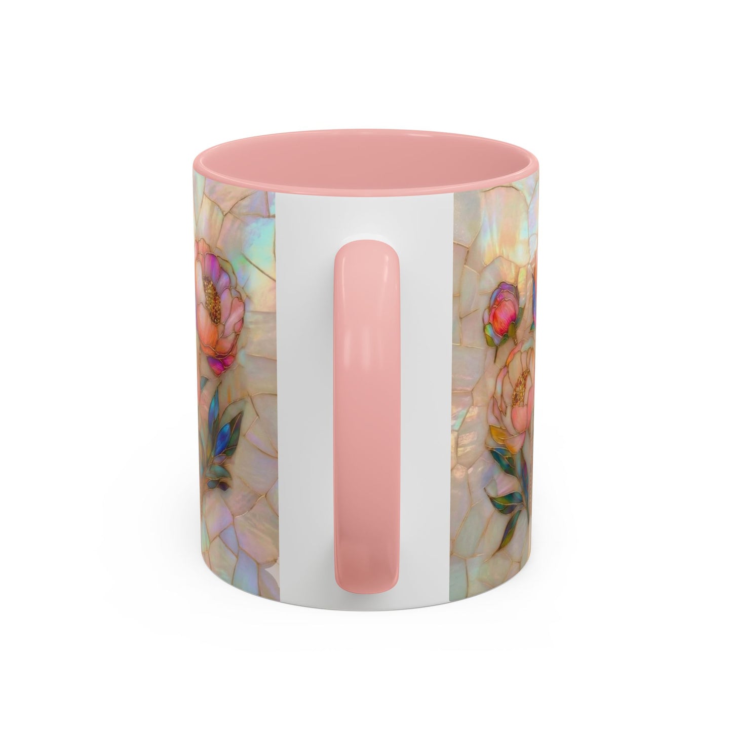 Peony Stained Glass Accent Coffee Mug – Floral Art 11/15oz - 14519