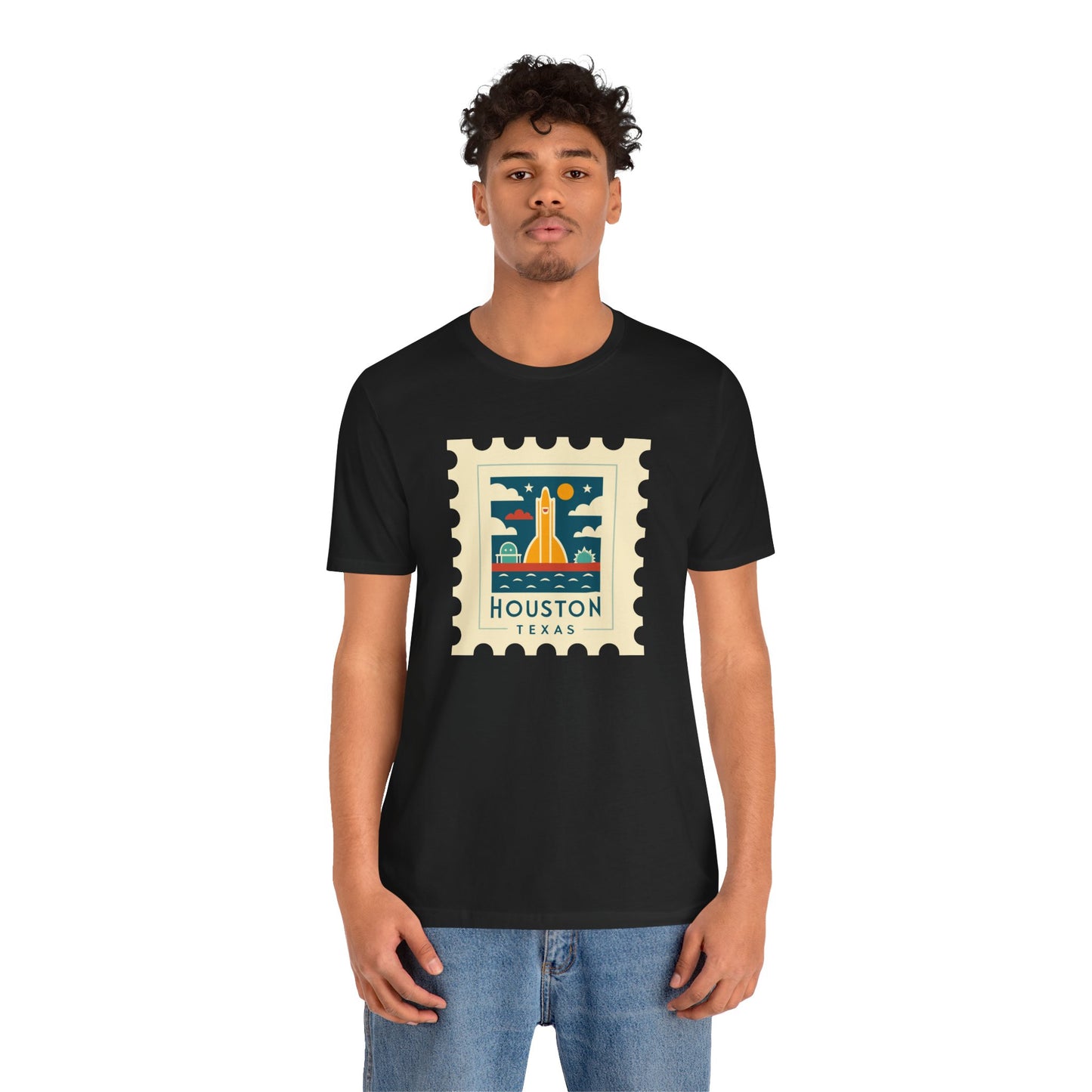 Houston Texas Retro Stamp Unisex Tee - Graphic T-Shirt for Casual Wear - 12143