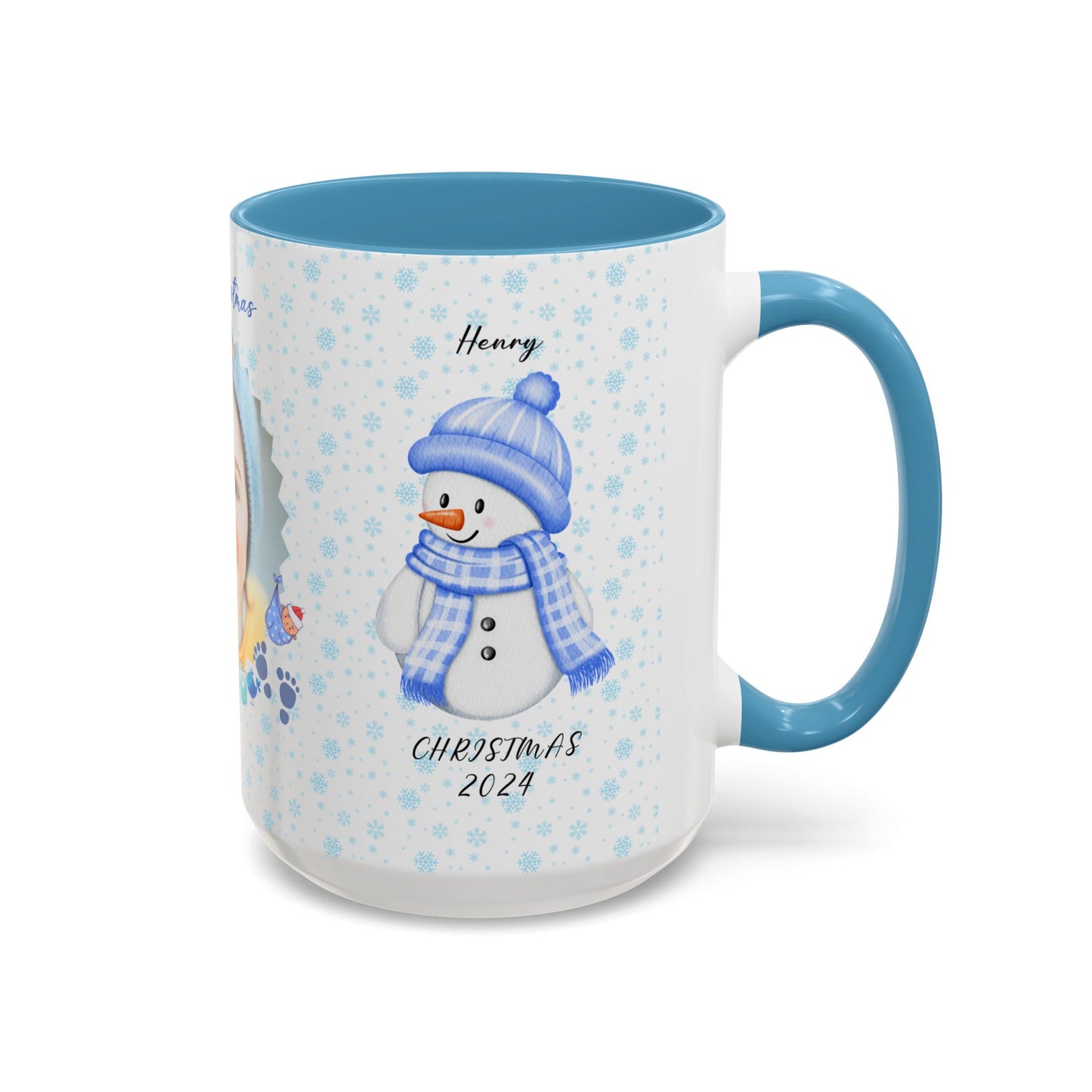 First Christmas, Baby boy, Customizable - Accent Coffee Mug (11, 15oz) - 10002