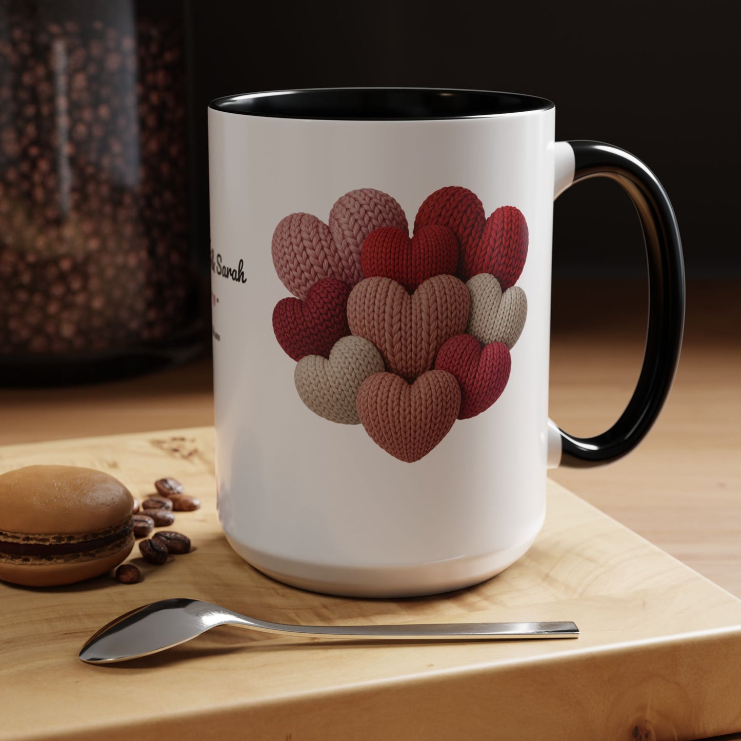 Valentine’s Hearts Personalized Mug — Custom Names & Established Date (11oz / 15oz) - 14745
