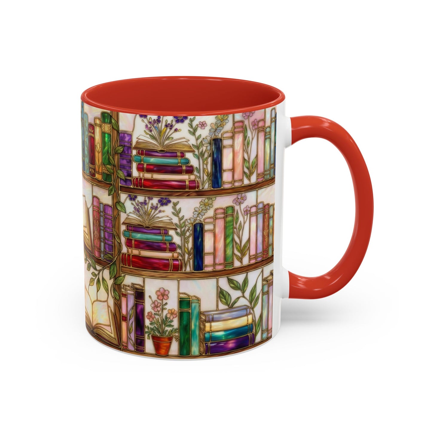 Bookish Accent Coffee Mug — Stained Glass Design (11/15 oz) - 14528