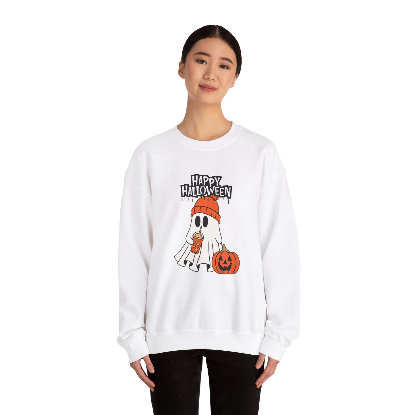 Happy Halloween, Ghost - Unisex Heavy Blend™ Crewneck Sweatshirt