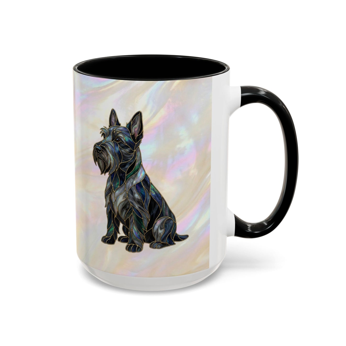 Scottish Terrier Accent Coffee Mug – Stained Glass Design 11/15oz - 14644