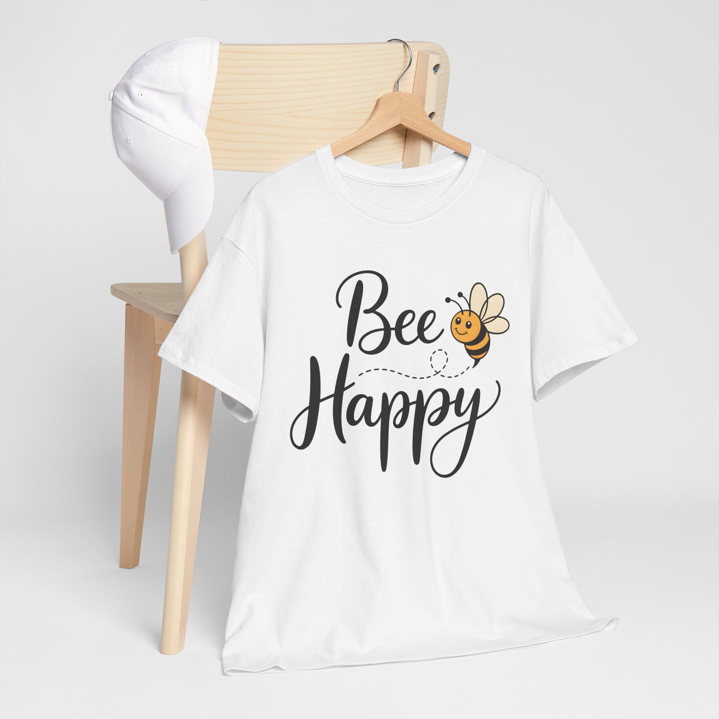Bee Happy T-Shirt — Cute Bee Graphic Tee, Positive Vibes Gift Shirt - 14864