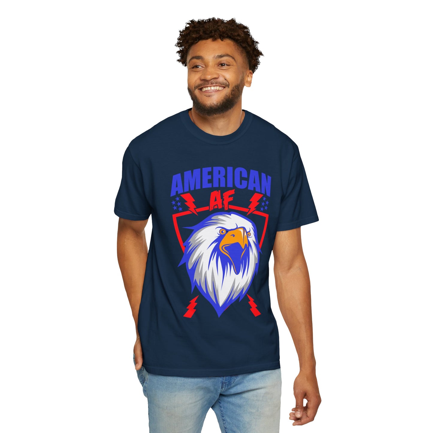 Patriotic Eagle T-Shirt, American AF Graphic Tee, Unisex Tee, 4th of July Shirt, Casual Wear, Gift for Patriots, Summer Style - 13731