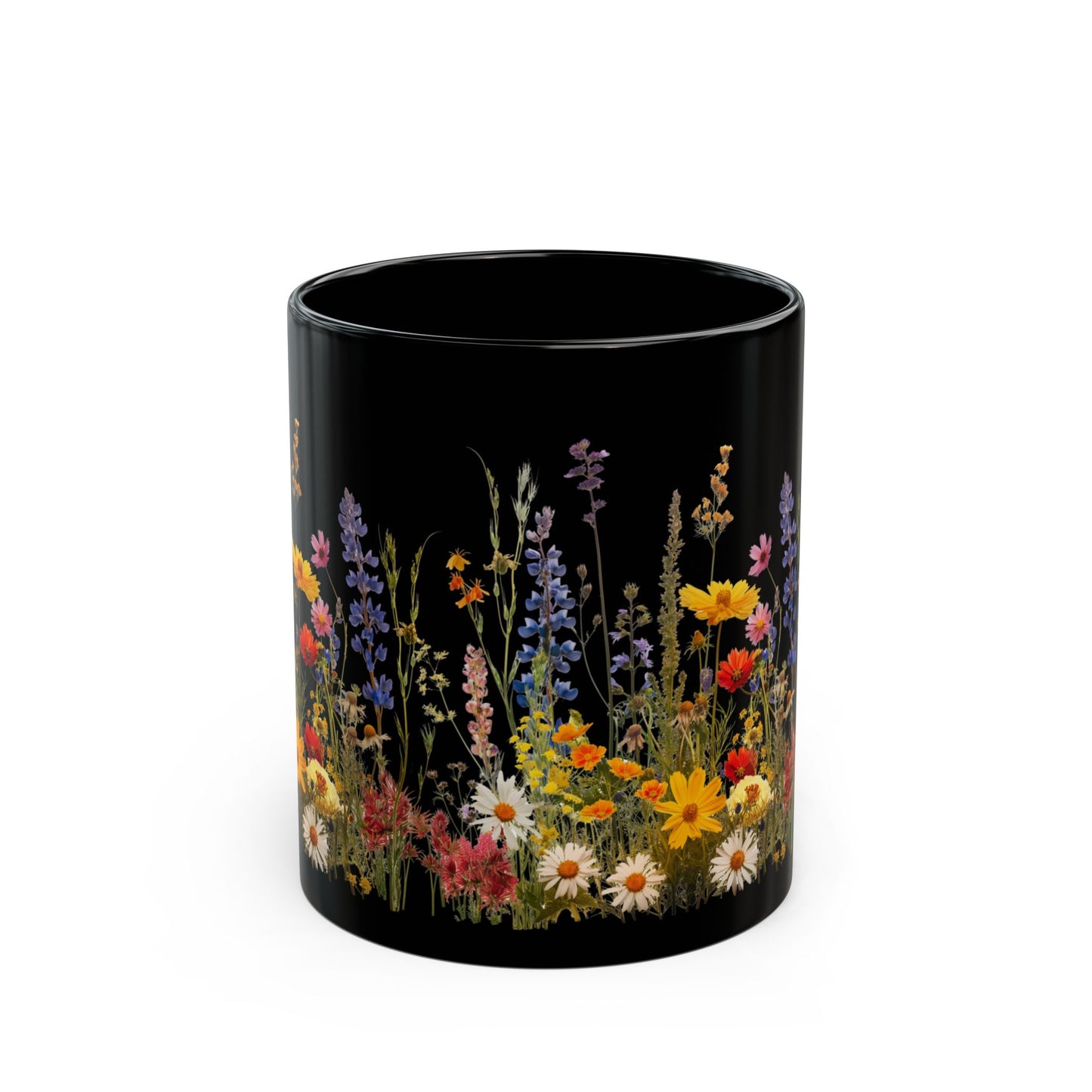 Wildflowers - Ceramic Black Mug (11oz, 15oz) - 10447