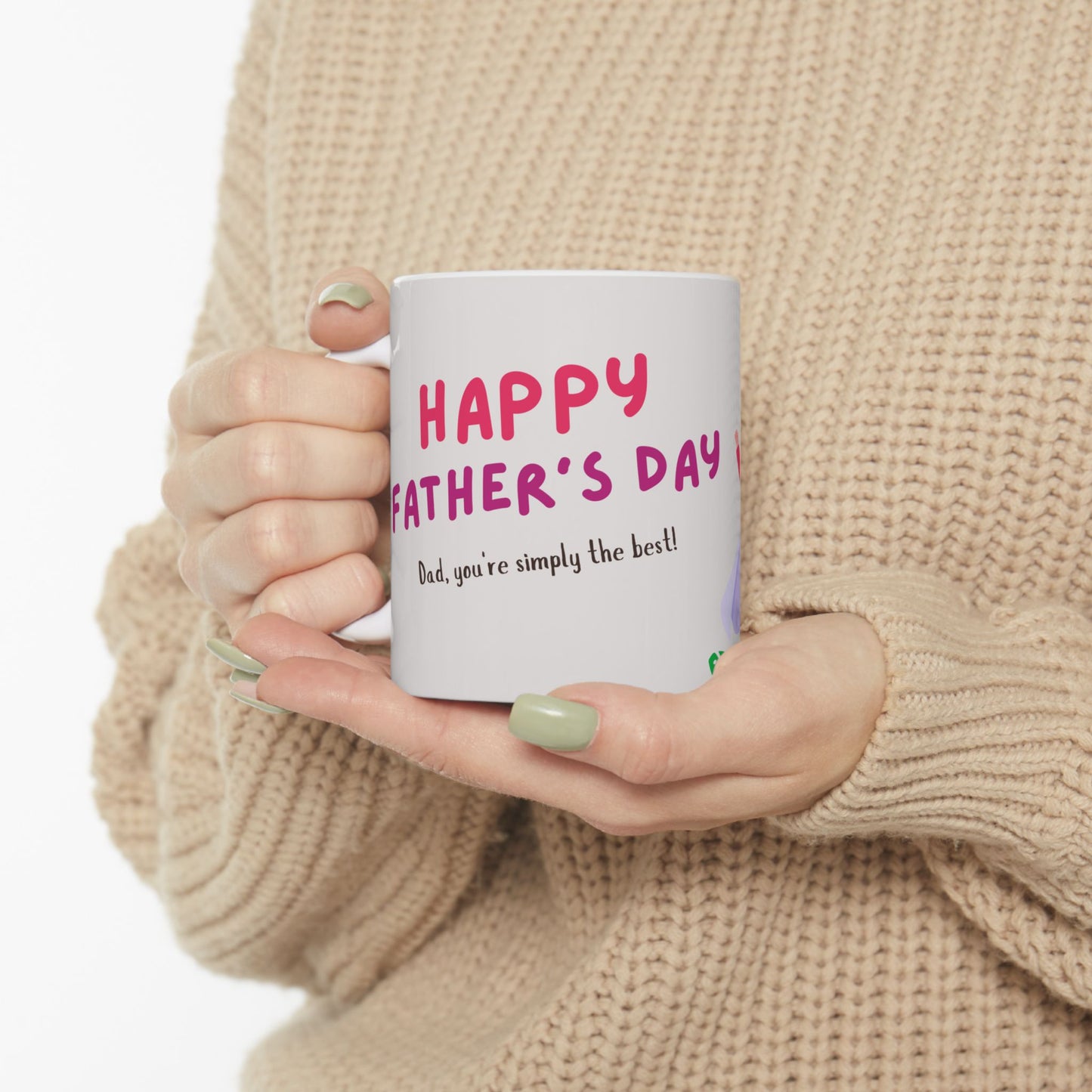 Happy Father's Day Ceramic Mug - Perfect Gift for Dad - 12897