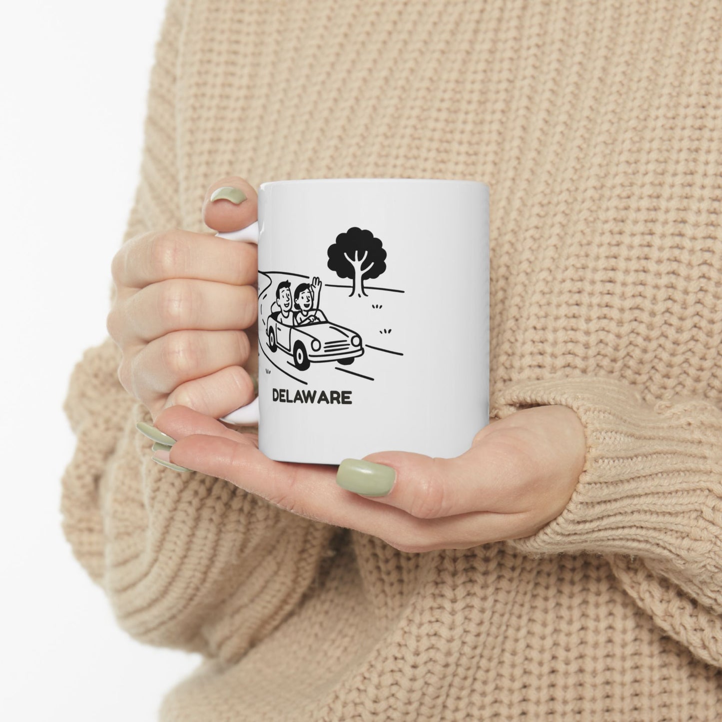 "Delaware: Where the roads are short and the good times are long." Ceramic Mug - 14122