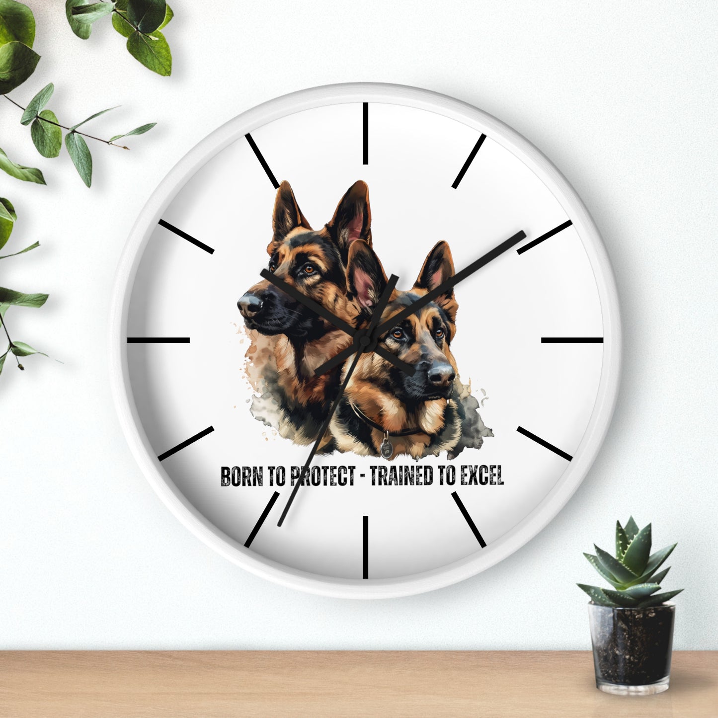 German Shepherds: Born to Protect - Wall Clock