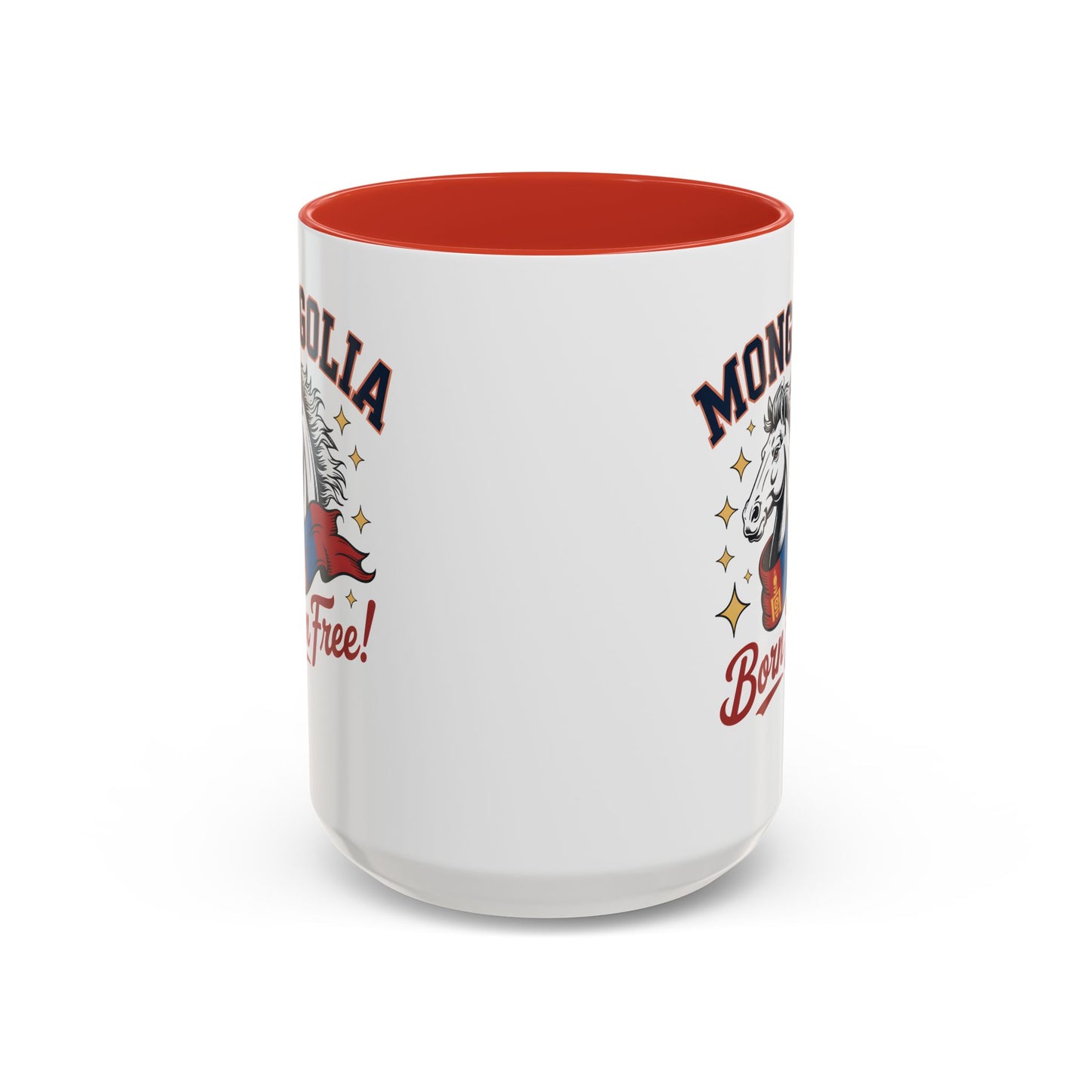 Born Free Mongolia Horse Mug – Patriotic Mongolian Pride Coffee Cup Gift (11oz / 15oz) - 14804