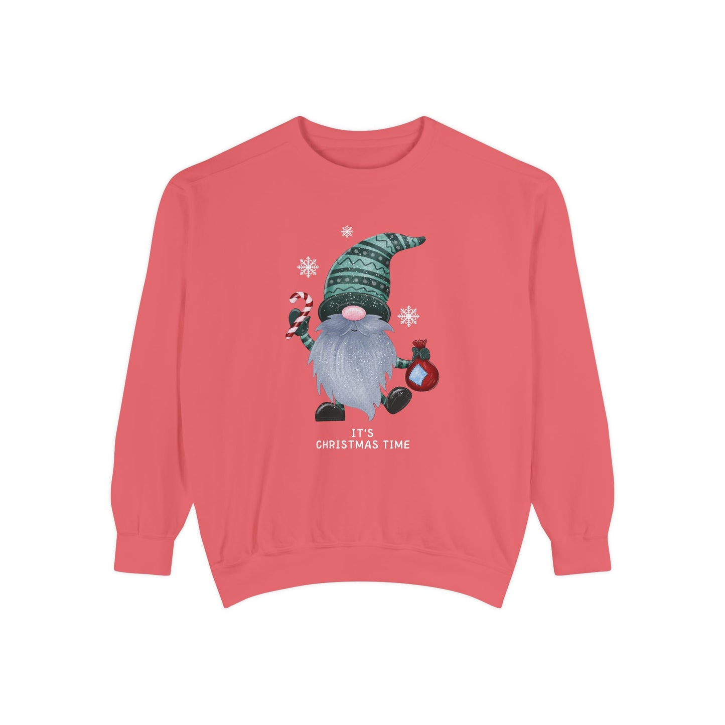 Gnome, It's Christmas Time - Unisex Garment Dyed Sweatshirt - 10507