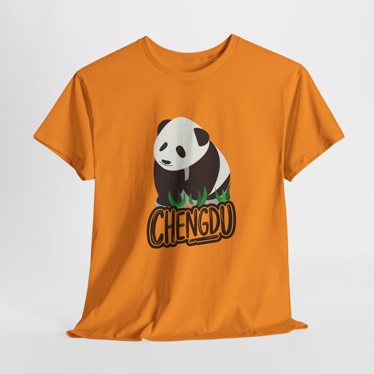 Chengdu Panda Unisex Heavy Cotton Tee - Cozy and Fun Graphic Tee for Animal Lovers - 12206