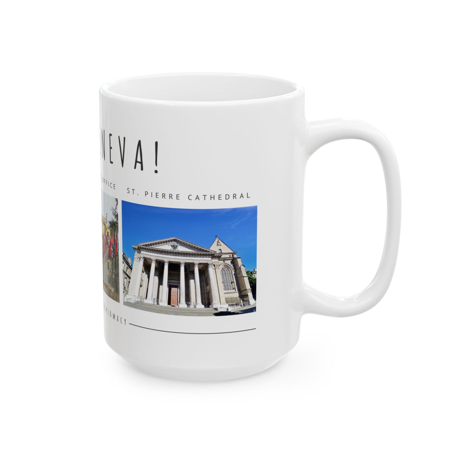 Hello, Geneva! Ceramic Coffee Mug - 11oz & 15oz - Travel Souvenir Gift - 12168