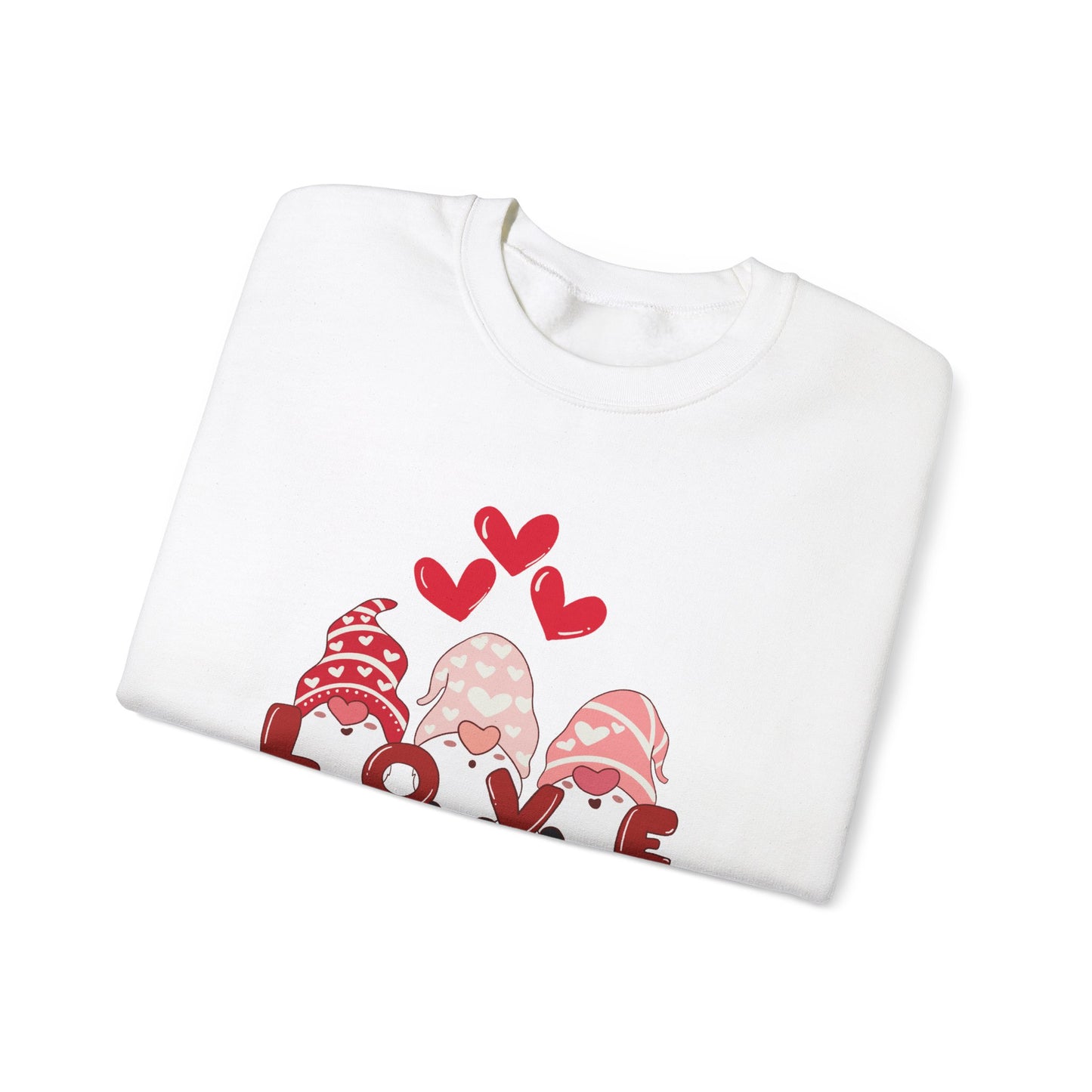 Gnomes, Love, Happy Valentine's Day - Unisex Heavy Blend™ Crewneck Sweatshirt - 11350