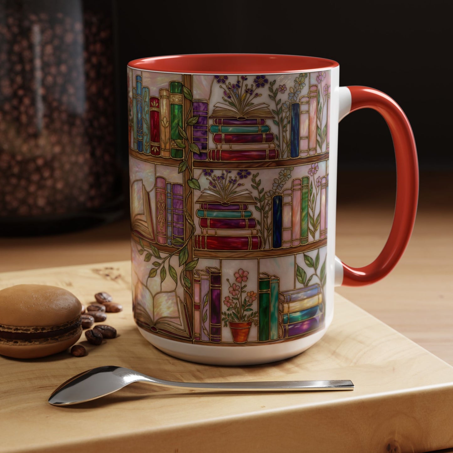 Bookish Accent Coffee Mug — Stained Glass Design (11/15 oz) - 14528
