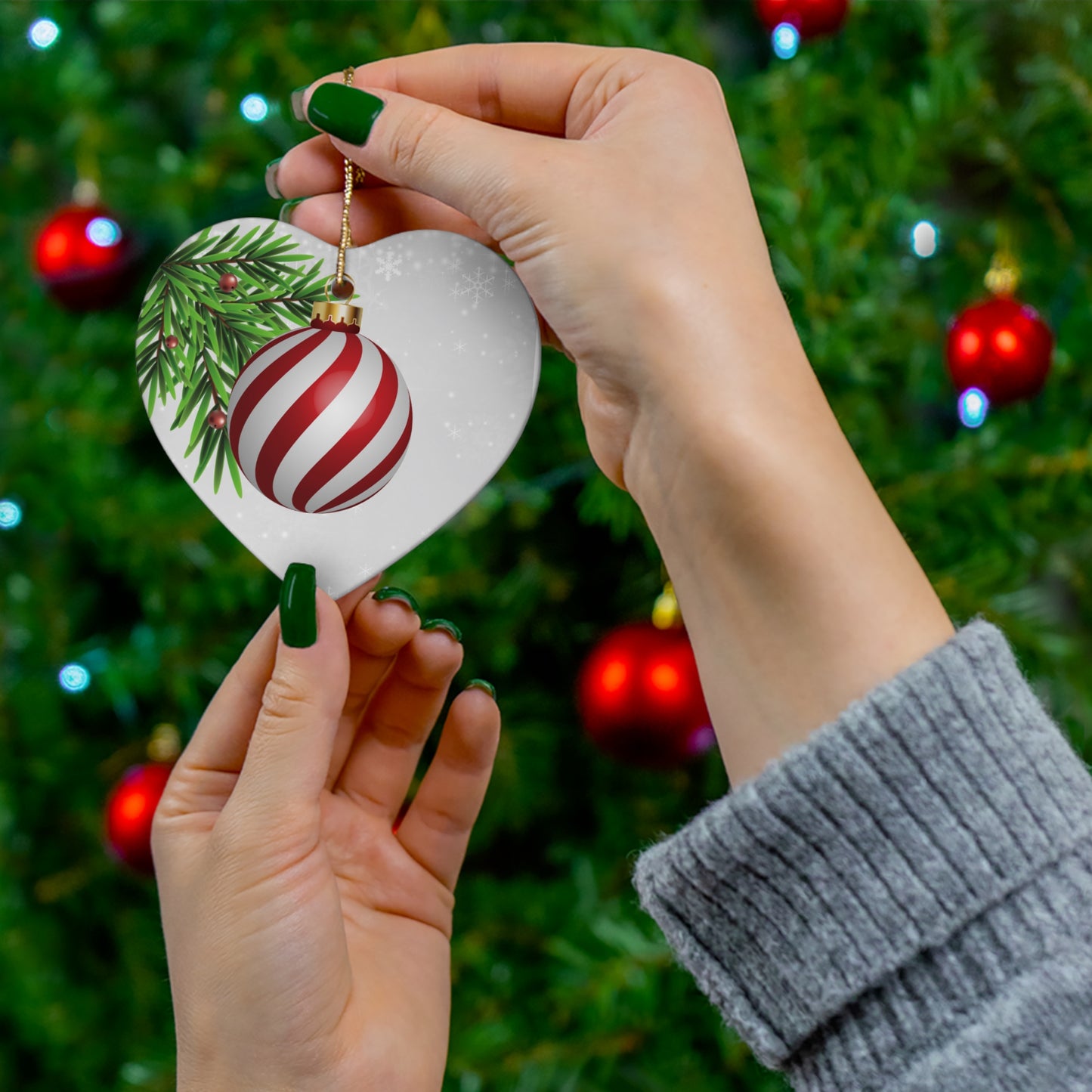 Holiday Cheer - Ceramic Ornament, 4 Shapes