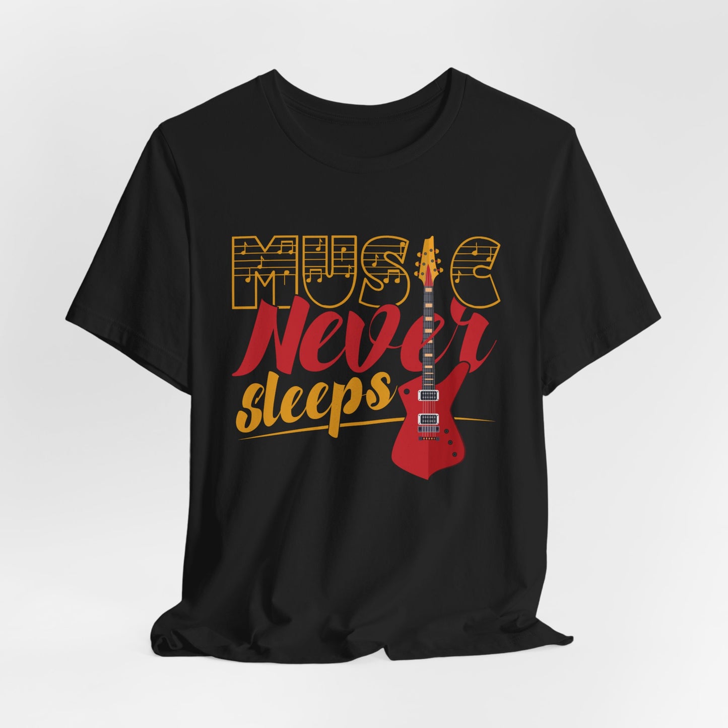 Music Never Sleeps - Unisex Jersey Short Sleeve Tee