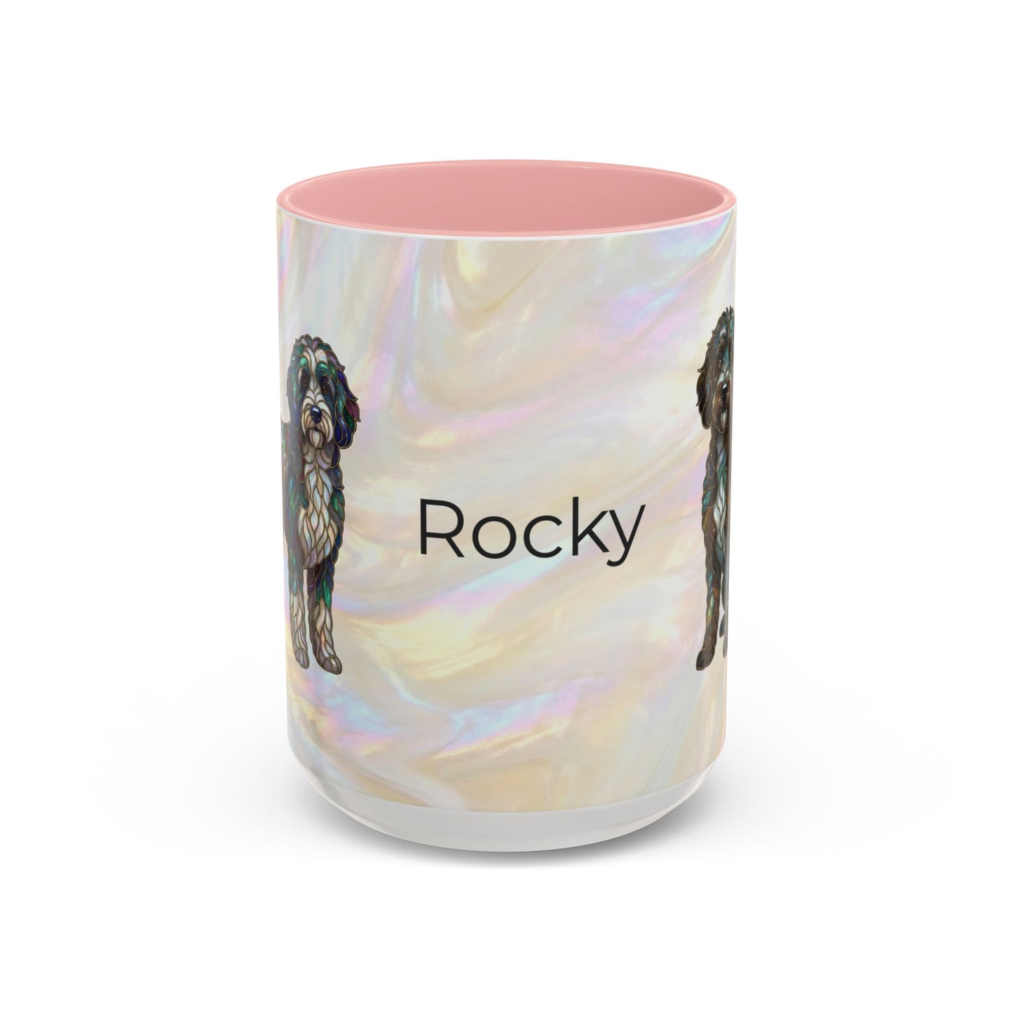Portuguese Water Dog Accent Coffee Mug — Stained Glass Design (11/15oz) - 14655