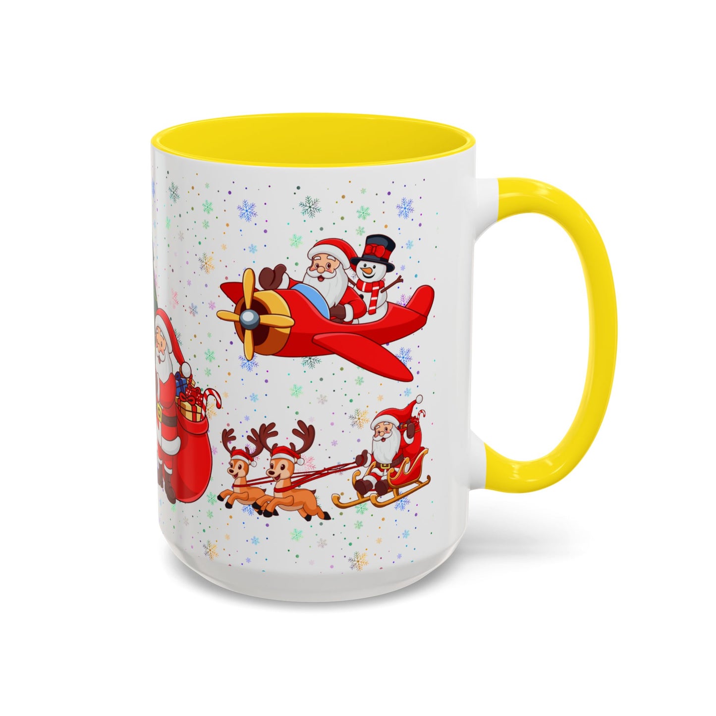 Christmas Party, Santa, Snowman & Reindeer - Accent Coffee Mug (11, 15oz) - 10429