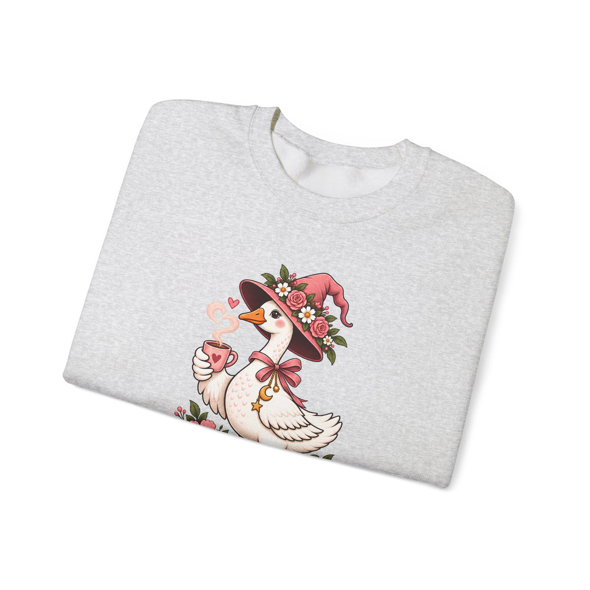 Pretty Little Goose Witch Sweatshirt, Cute Floral Halloween Crewneck - 14532