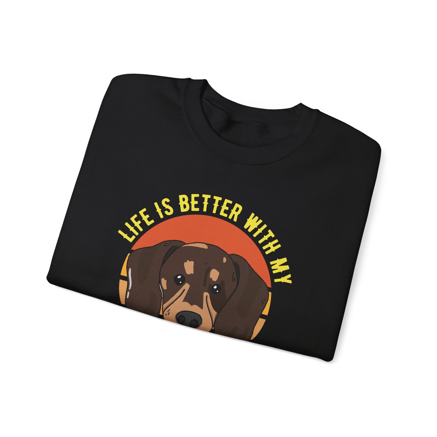 Life is Better With My Dachshund - Unisex Heavy Blend™ Crewneck Sweatshirt