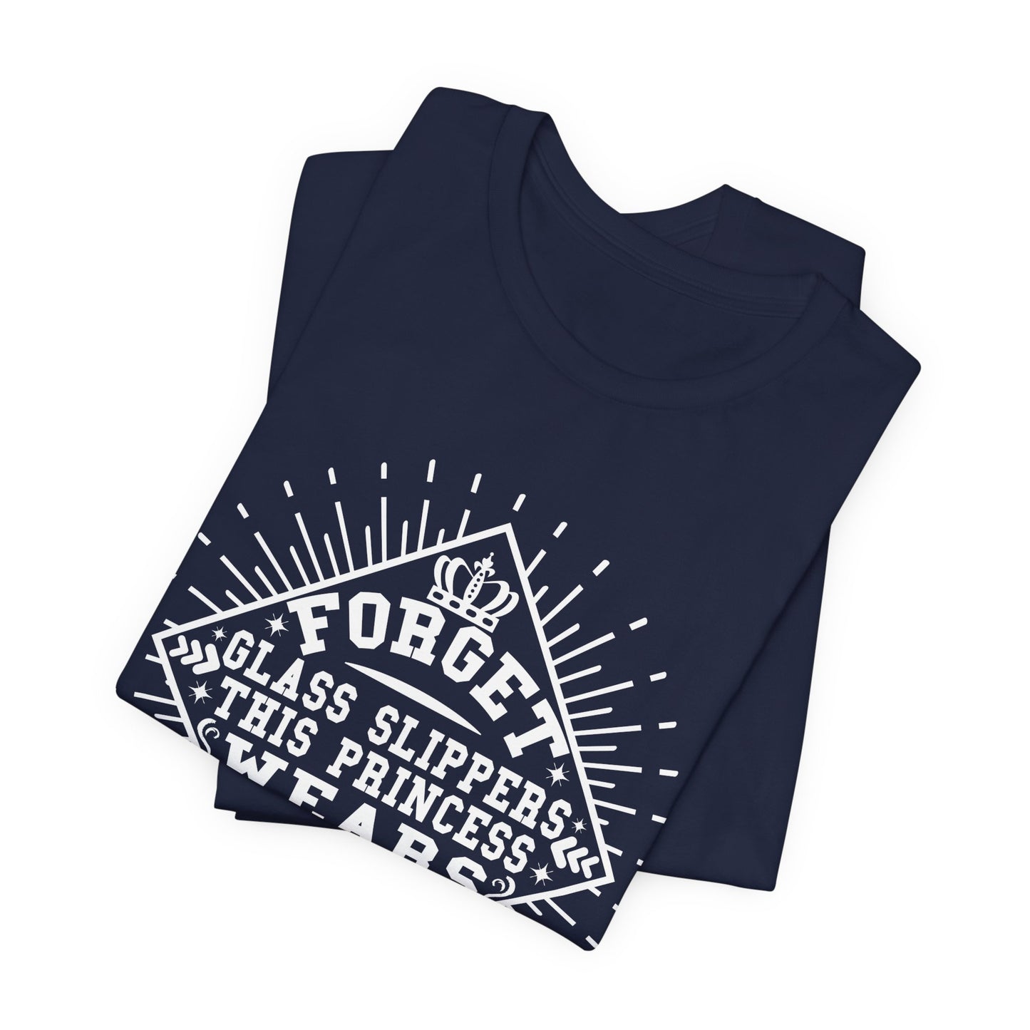 Forget Glass Slippers, This Princess Wears Motorcycle Boots - Unisex Jersey Short Sleeve Tee - 13497