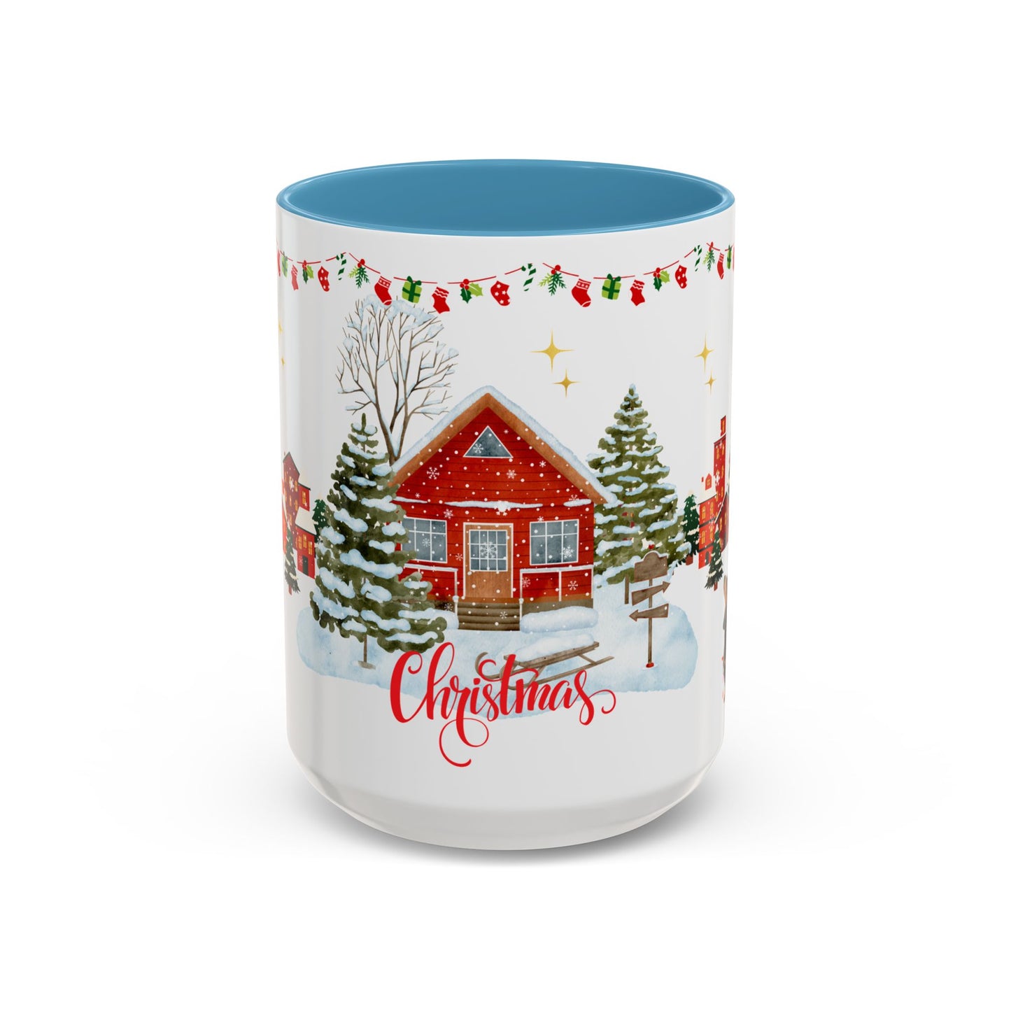 Christmas House - Accent Coffee Mug (11, 15oz)