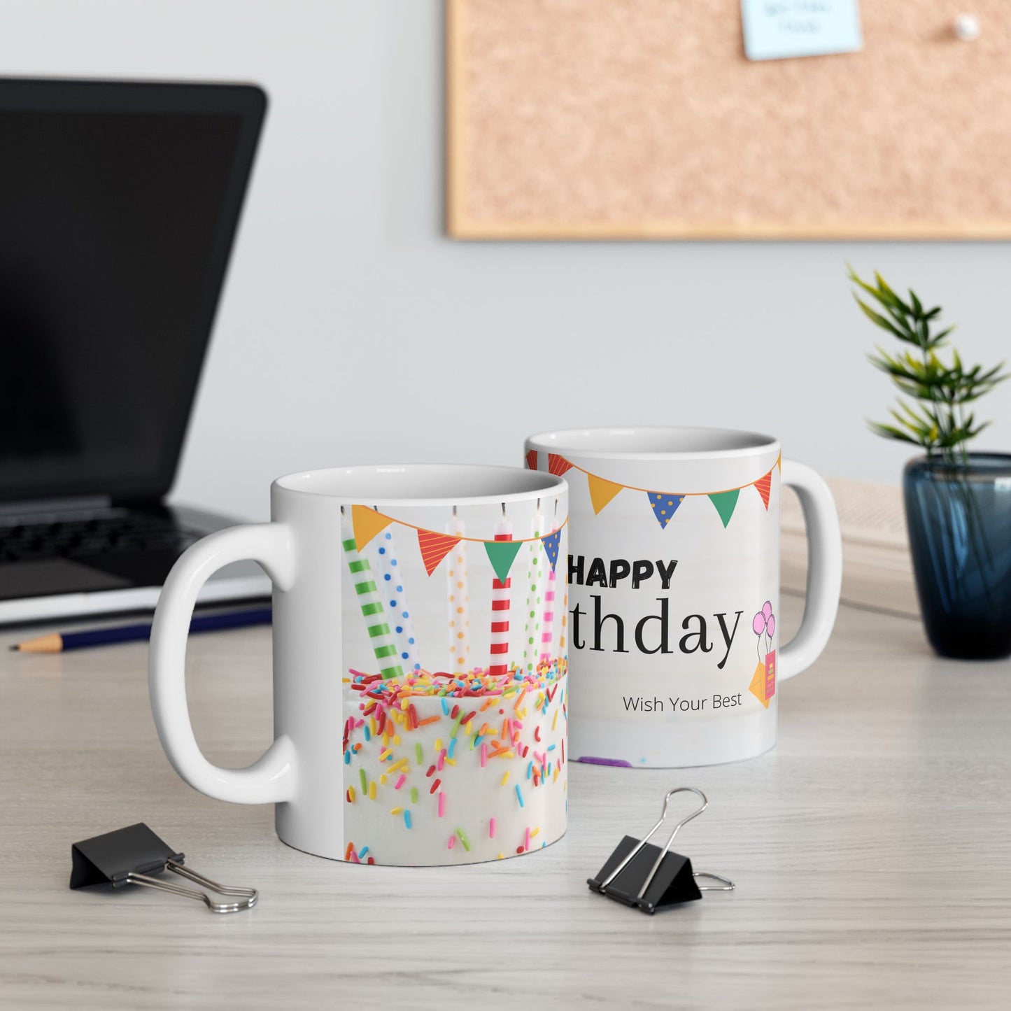 Happy Birthday Ceramic Mug - Celebrate with Style, Gift Mug, Party Favor, Coffee Cup, Personalizable Gift - 13953