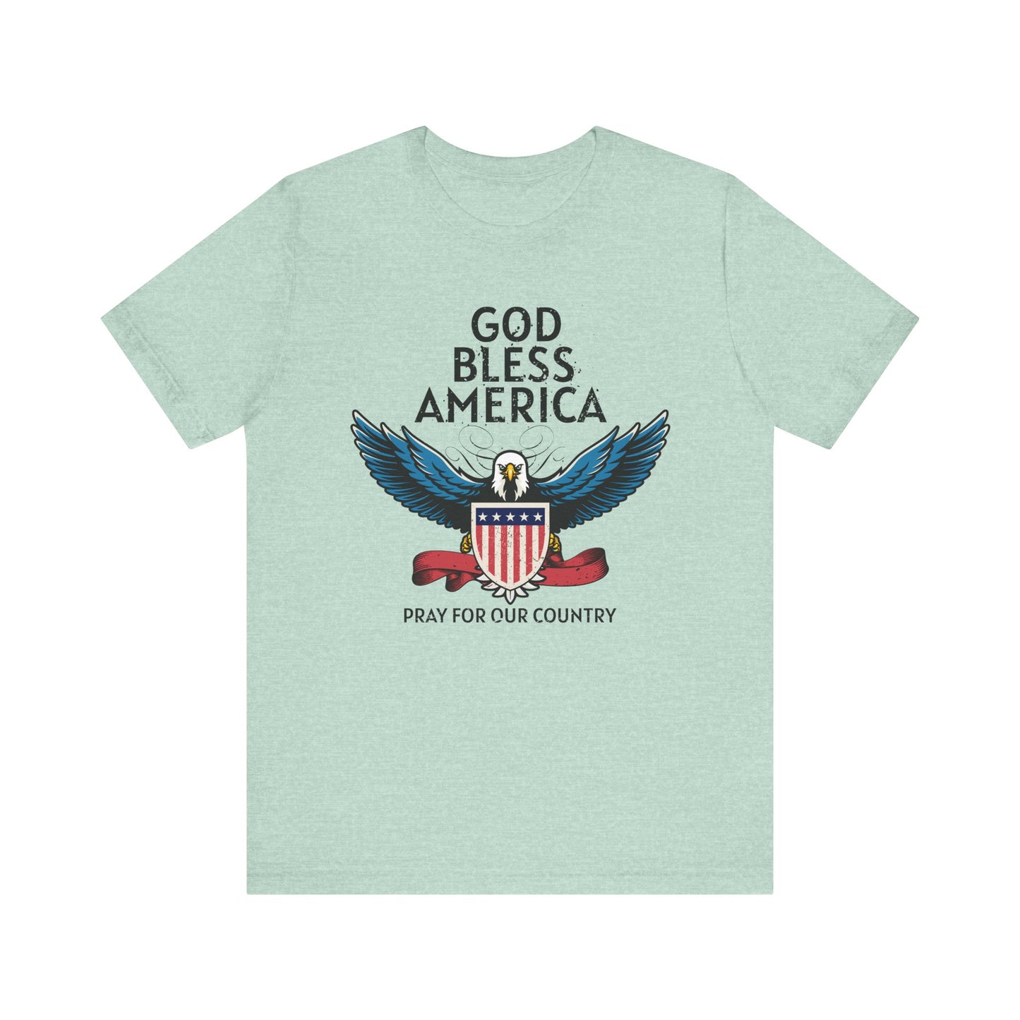 God Bless America Unisex Tee | Patriotic Shirt, American Eagle Design, Casual Wear, Independence Day, Gifts for Veterans - 13786