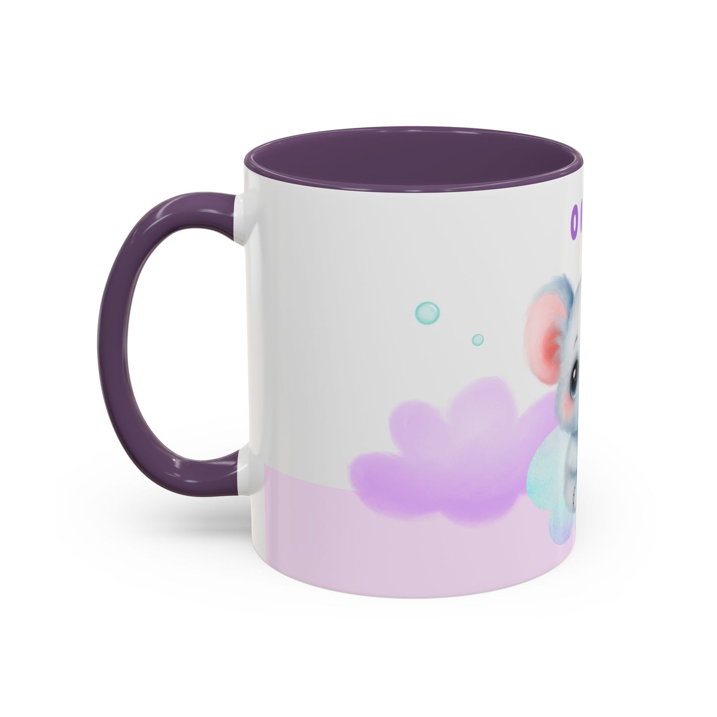 Cute Koala, Olivia, Name Customizable - Accent Coffee Mug (11, 15oz) - 11006
