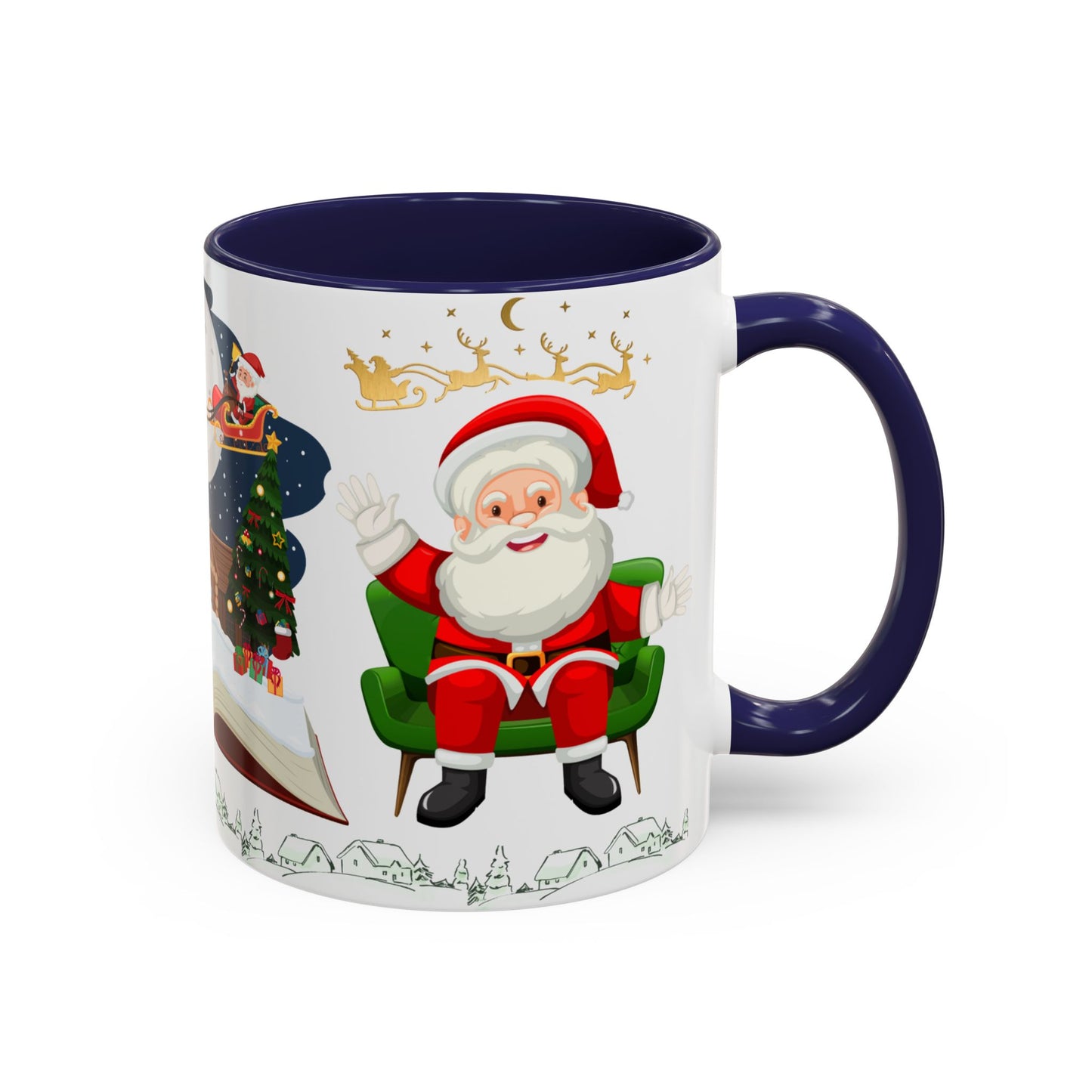 Santa is Coming - Accent Coffee Mug (11, 15oz)