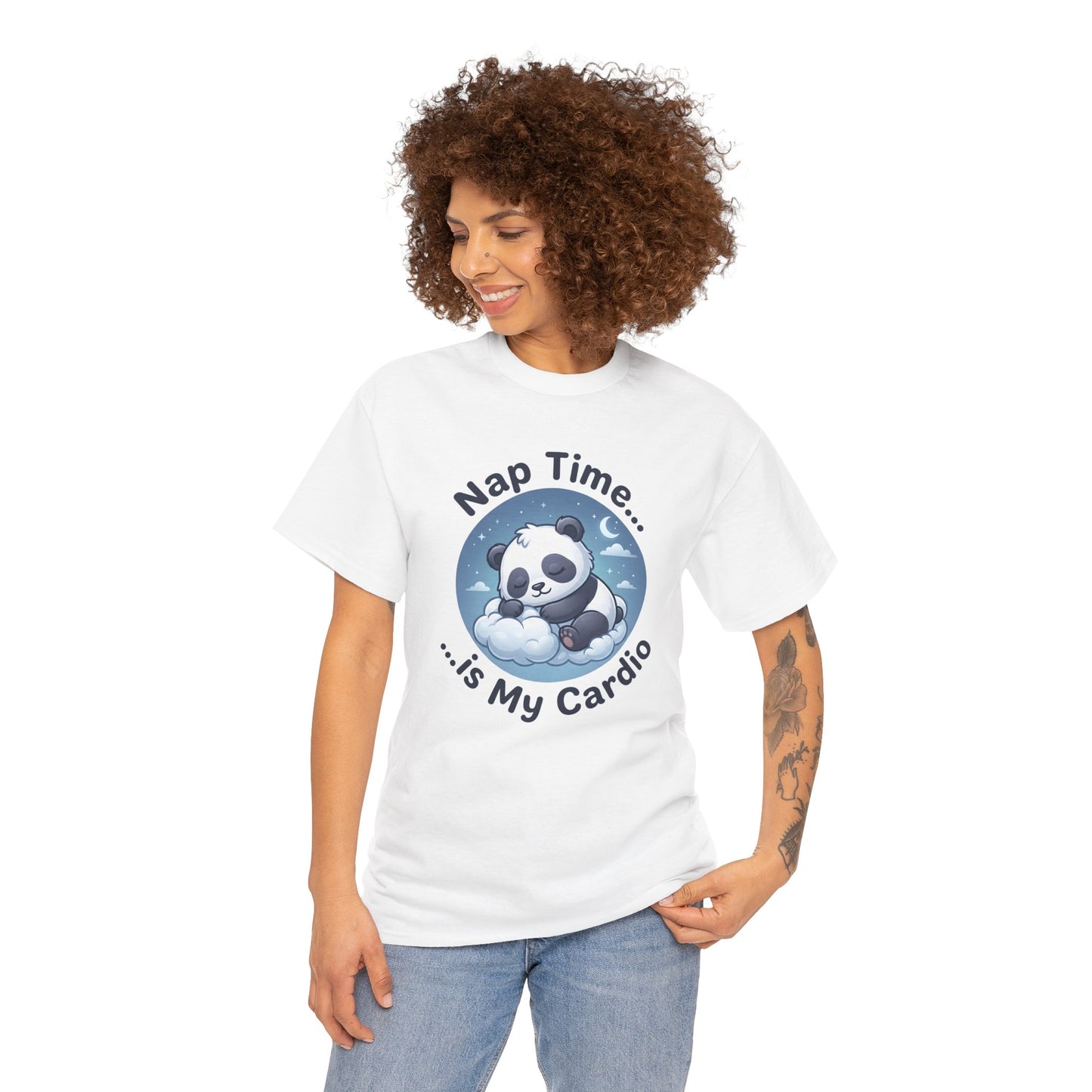 Cute Panda T-Shirt – “Nap Time Is My Cardio” Funny Sleep Tee - 14845