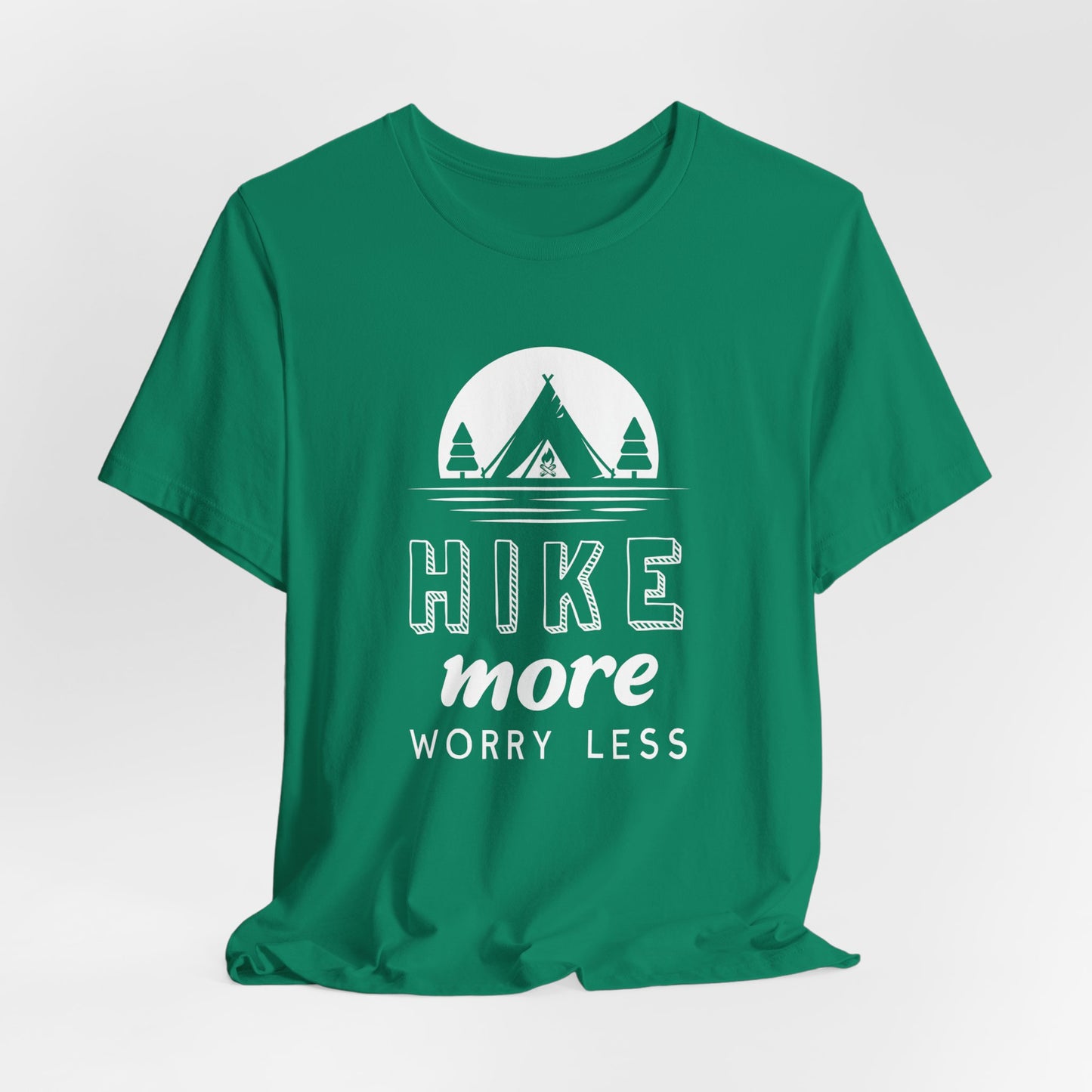 Camping: Hike More Worry Less - Unisex Jersey Short Sleeve Tee