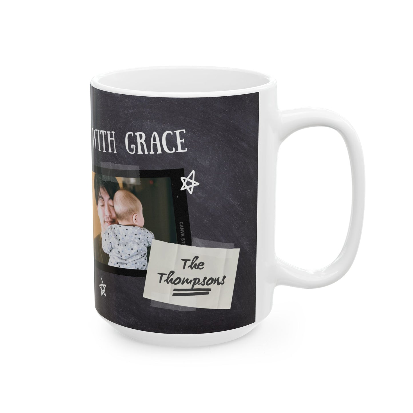 Personalized 1st Father's Day Ceramic Mug, Gift for Dads, Custom Photo Mug, Coffee Cup, Unique Father's Day Present - 14059