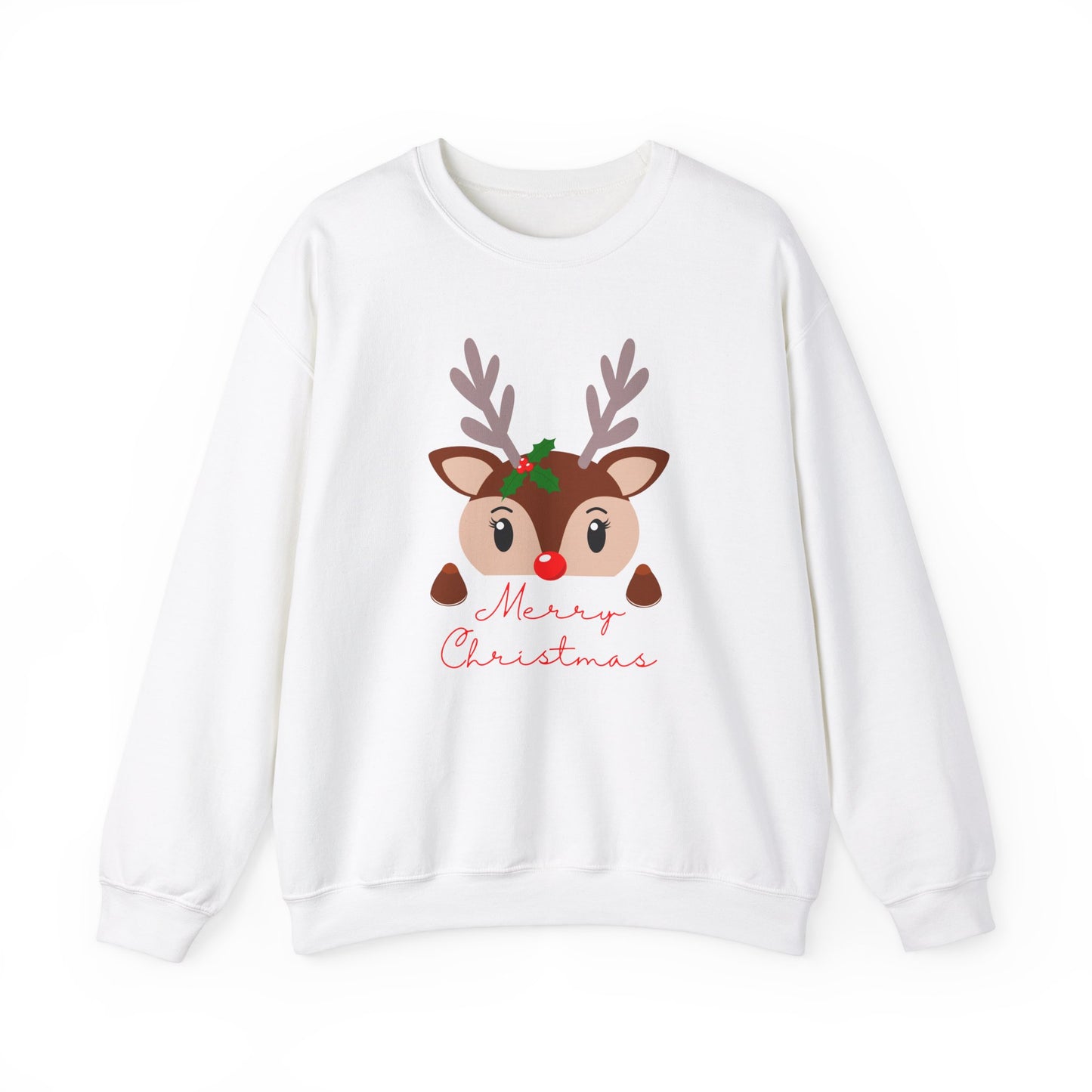 Reindeer, Merry Christmas - Unisex Heavy Blend™ Crewneck Sweatshirt