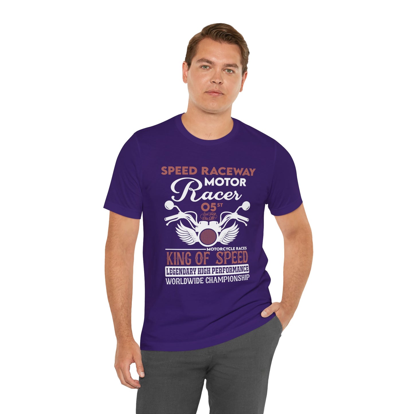 Speed Raceway, Motorcycle Races King of Speed - Unisex Jersey Short Sleeve Tee