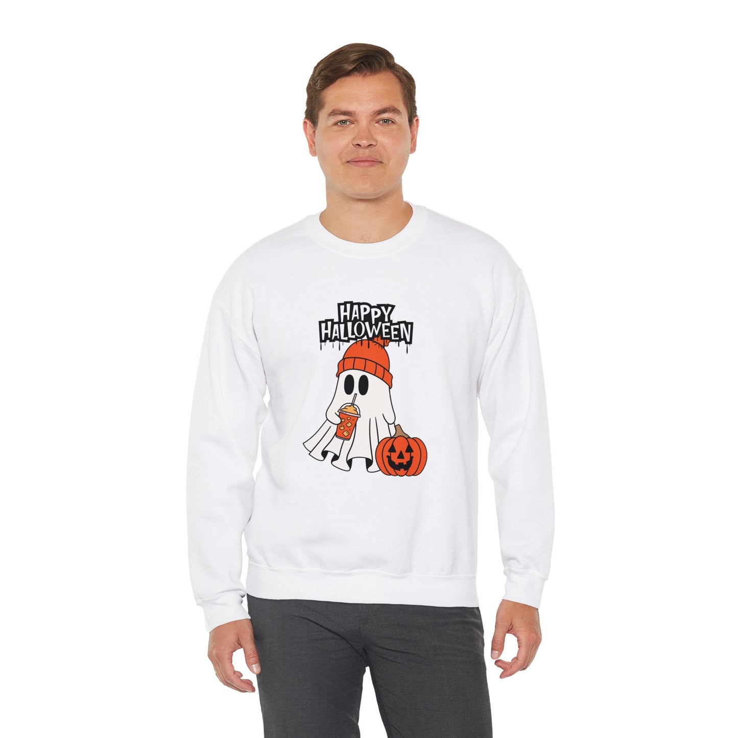 Happy Halloween, Ghost - Unisex Heavy Blend™ Crewneck Sweatshirt