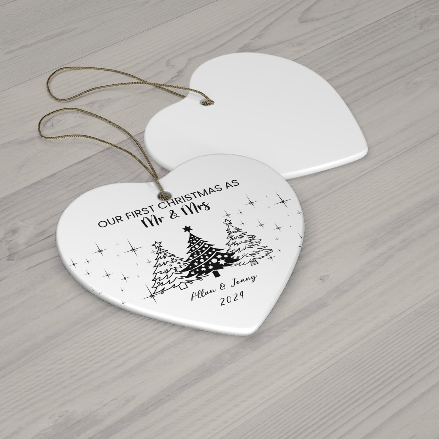 Our First Christmas As Mr & Mrs - Ceramic Ornament, 4 Shapes - 10117