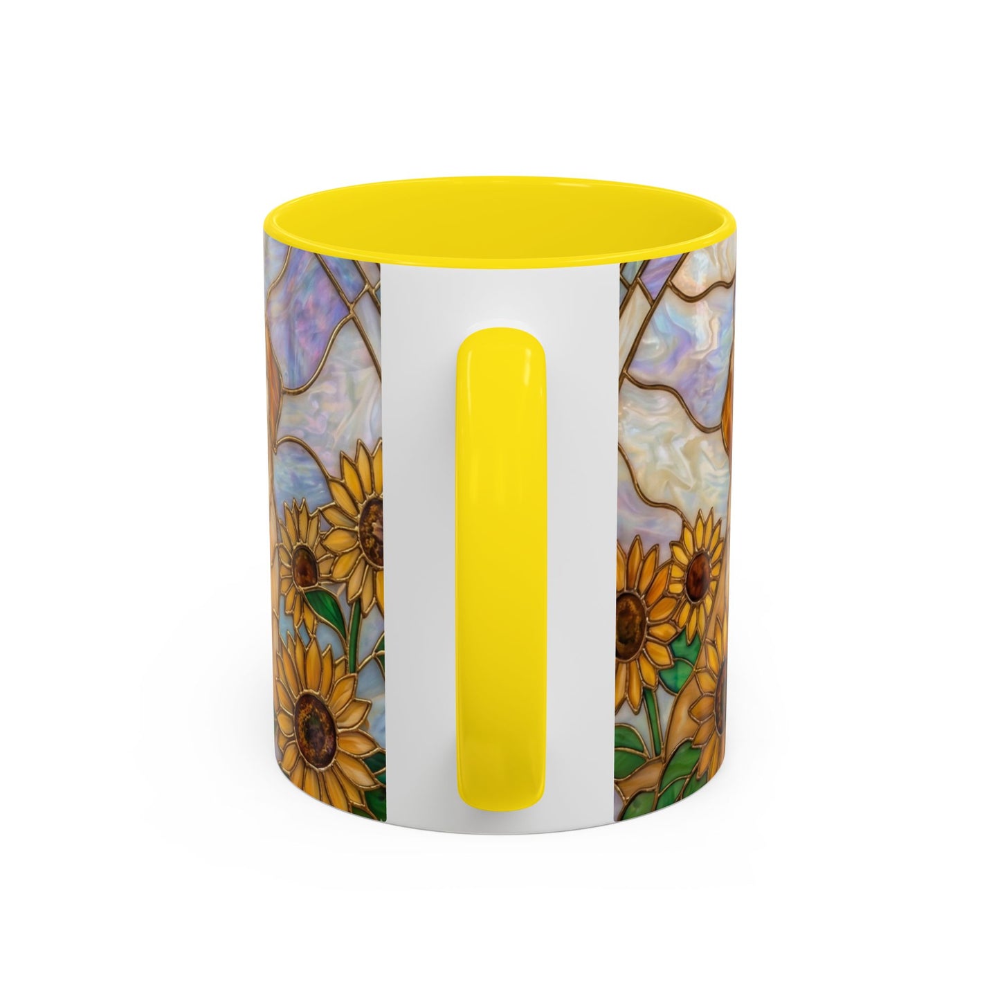 Sunflower Golden Retriever P uppiesAccent Coffee Mug –  Stained Glass Design (11/15 oz) - 14527