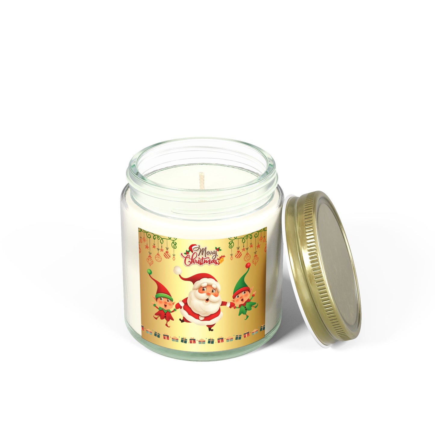 Merry Christmas - Scented Candles, Coconut Apricot Wax (4oz, 9oz)