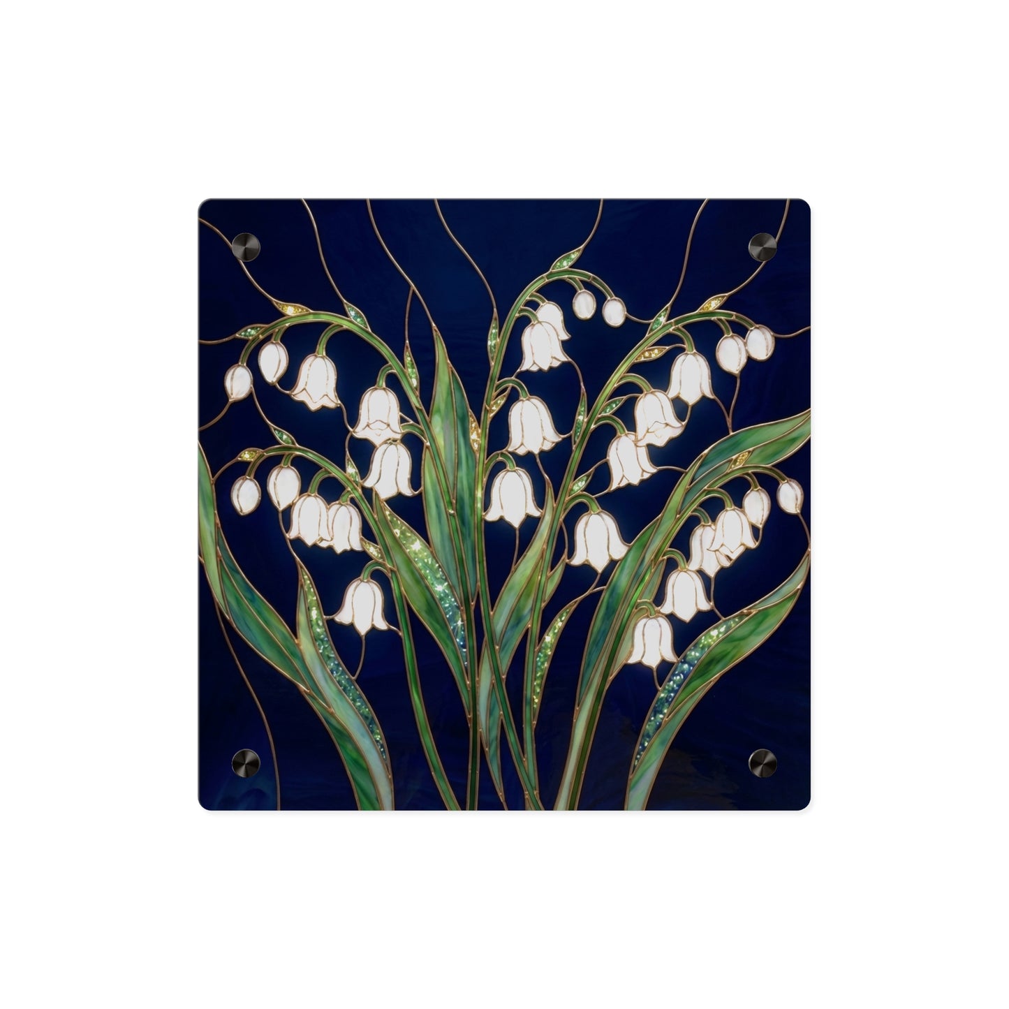Lily of the Valley Acrylic Wall Art Panel — Botanical Floral Home Decor - 14603